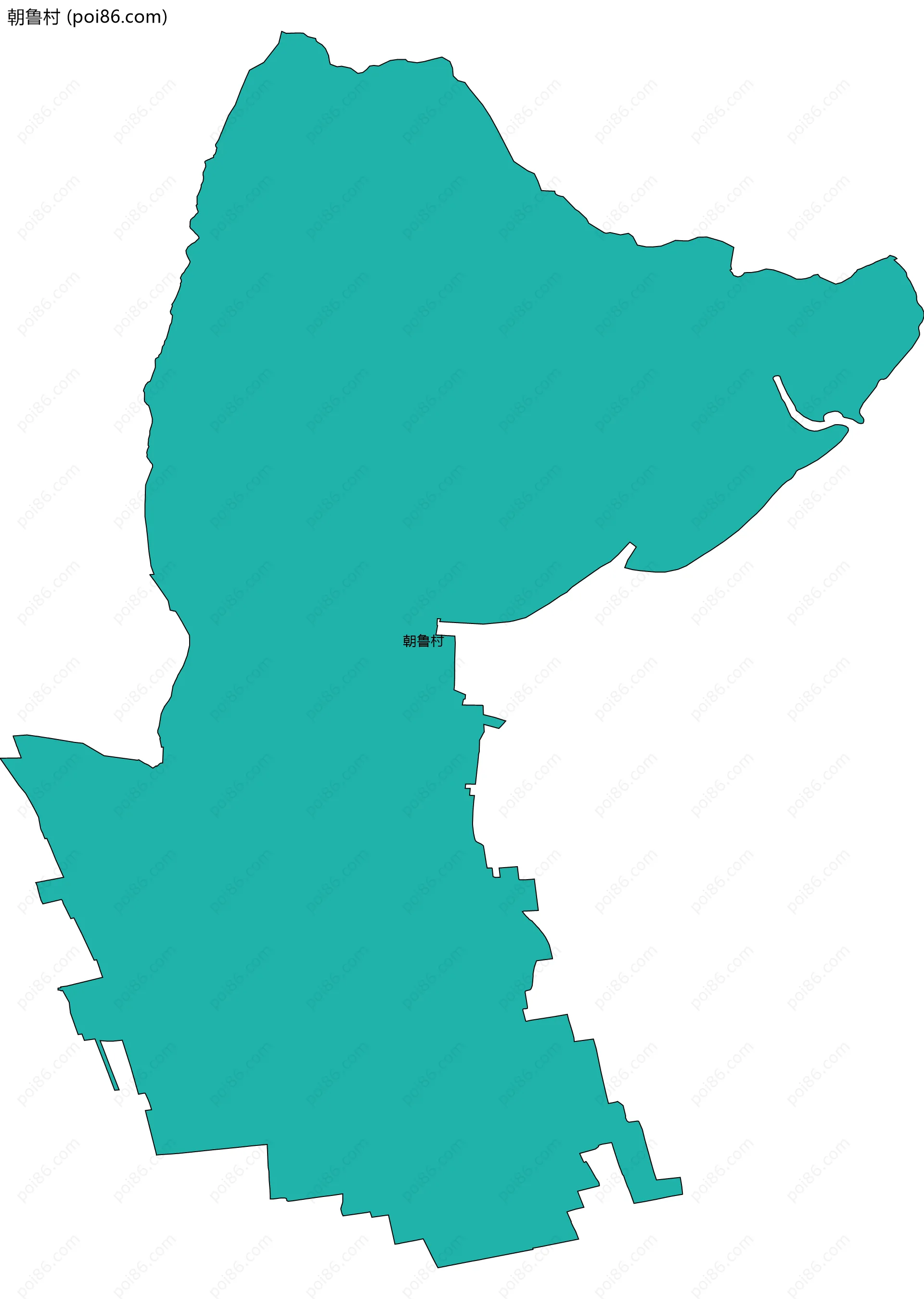 朝鲁村边界地图