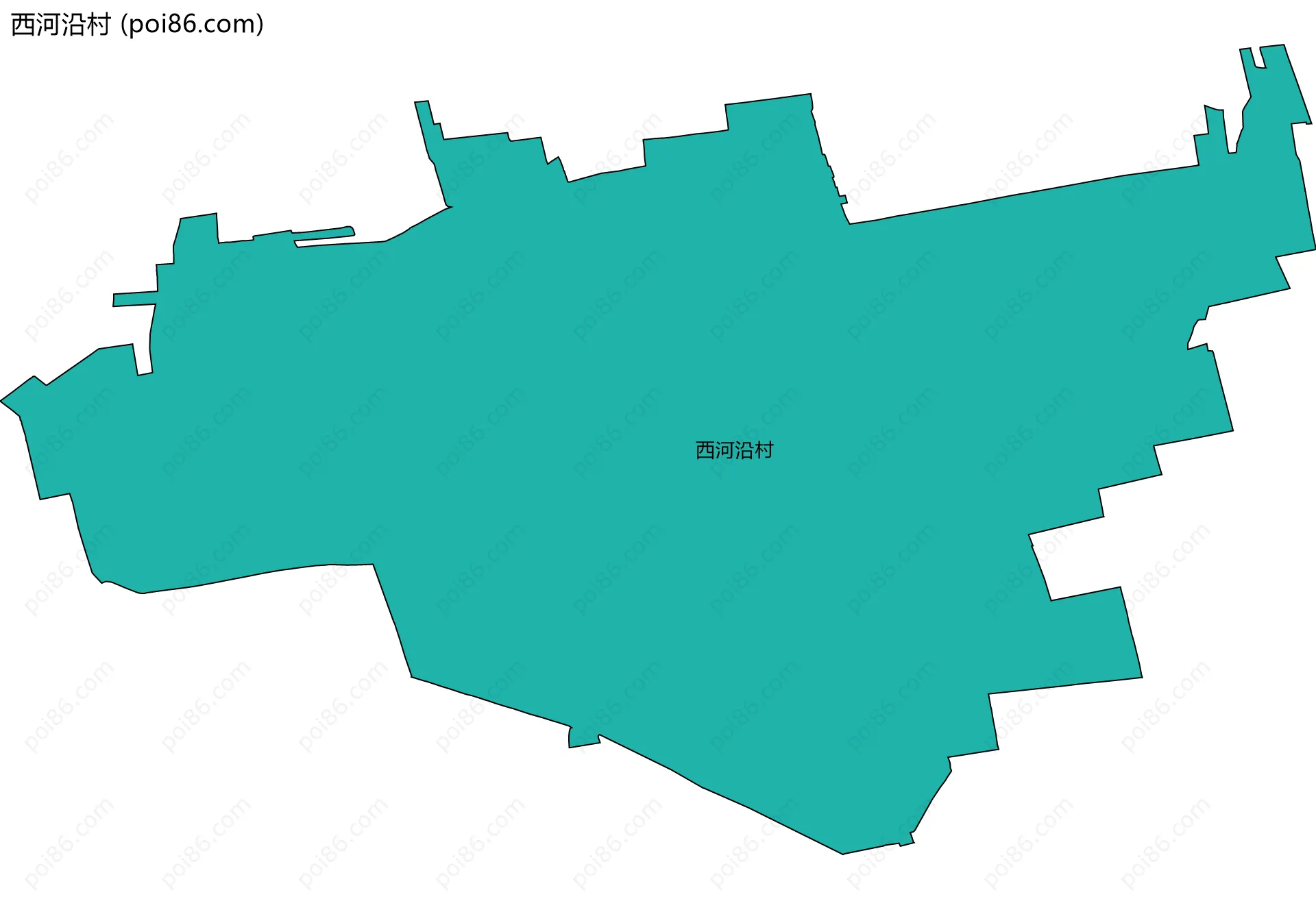西河沿村边界地图