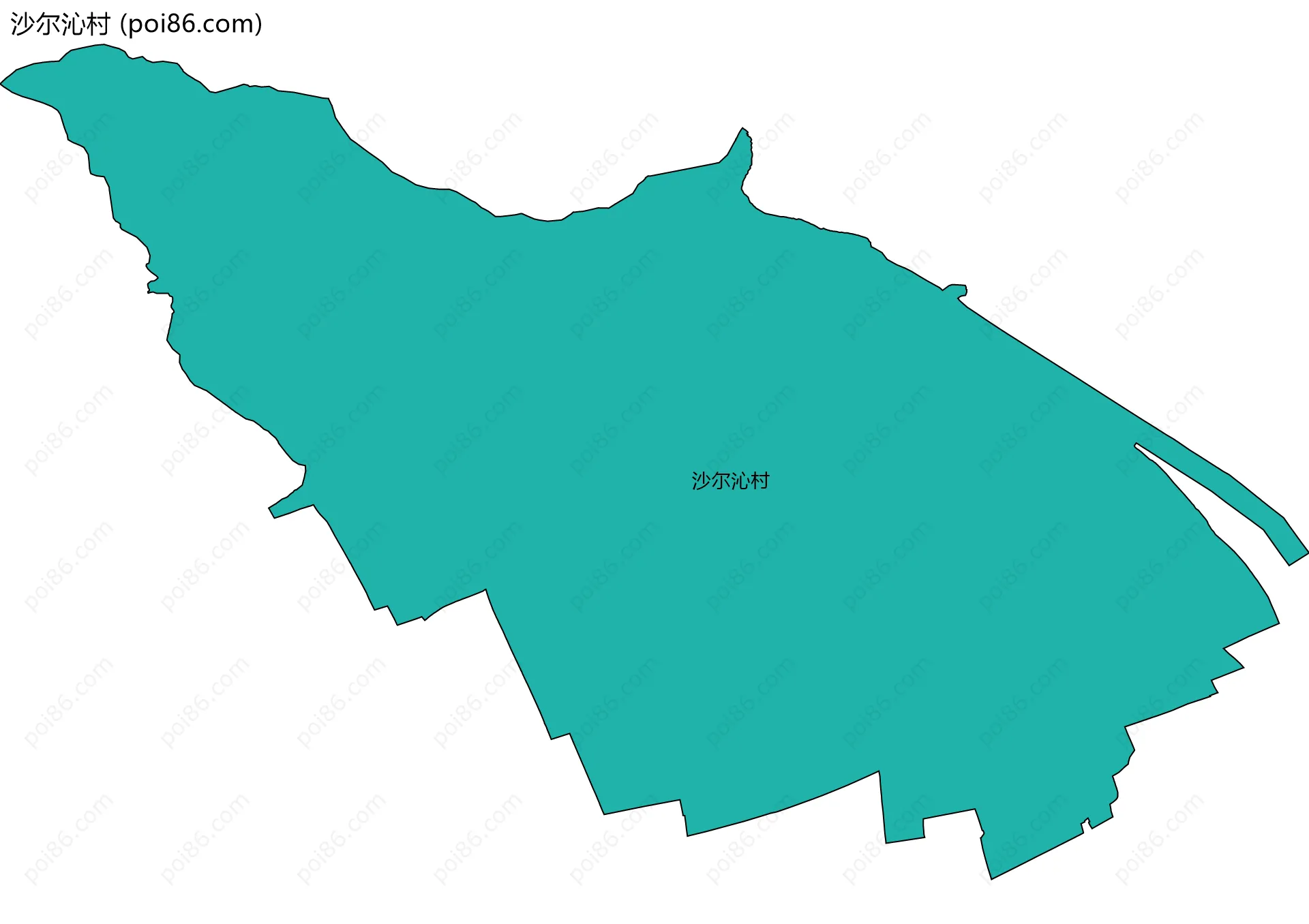 沙尔沁村边界地图