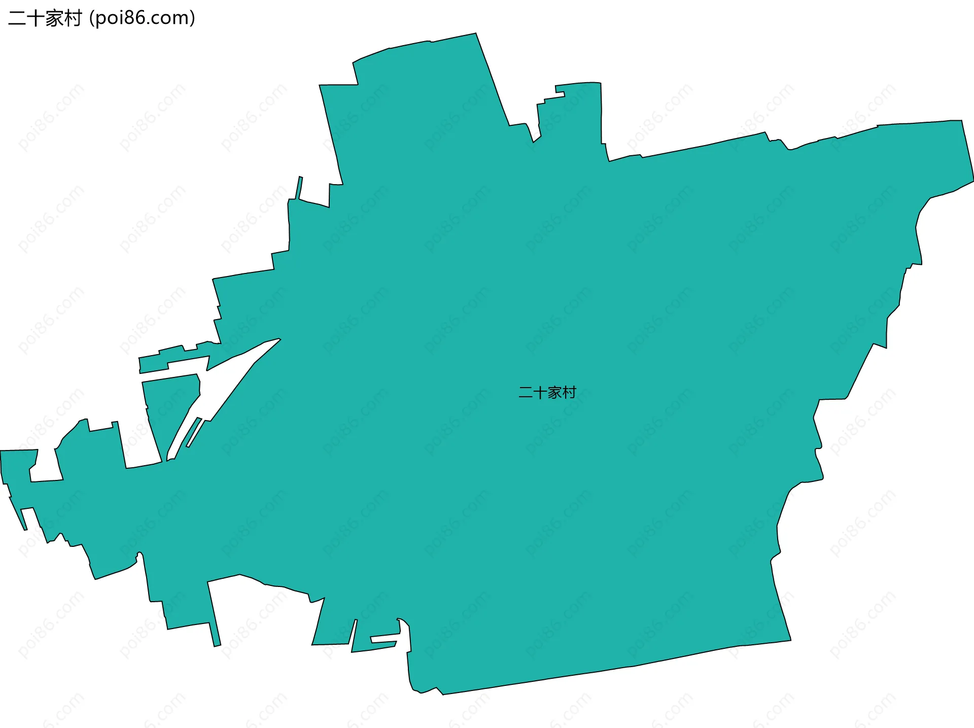 二十家村边界地图