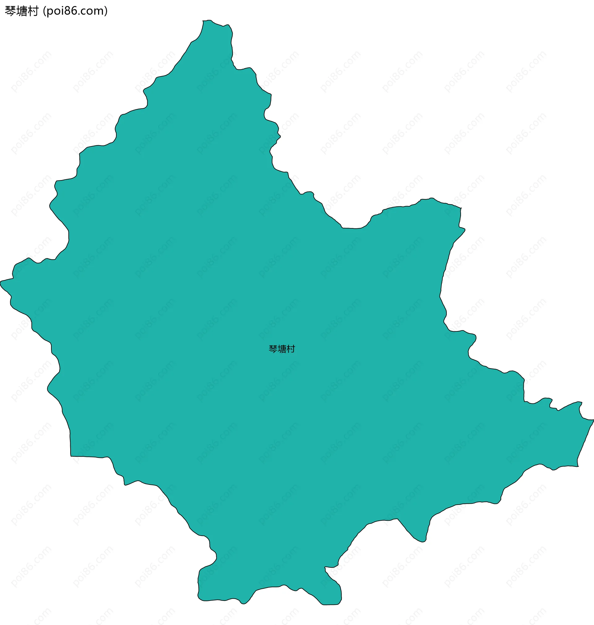 琴塘村边界地图