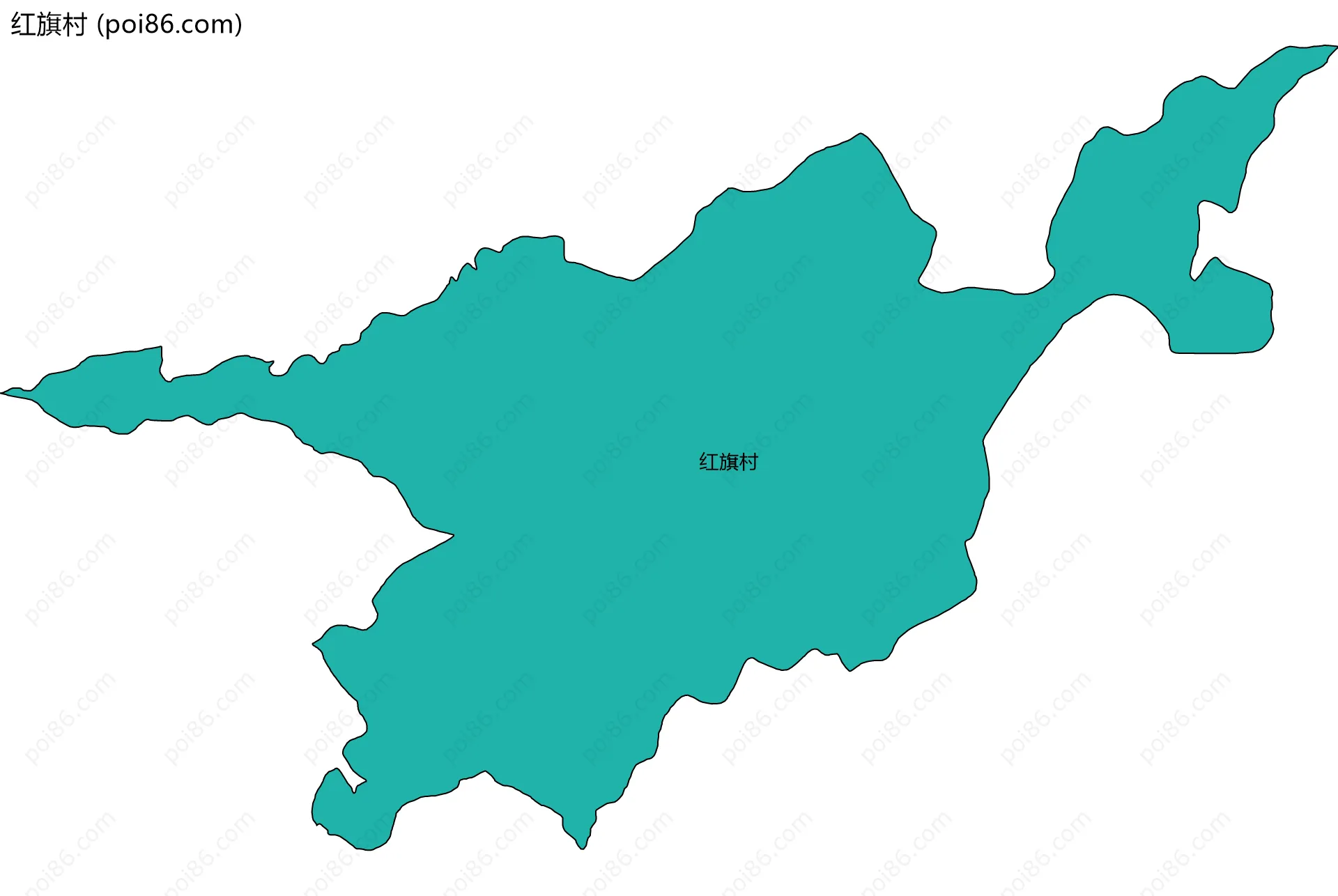 红旗村边界地图