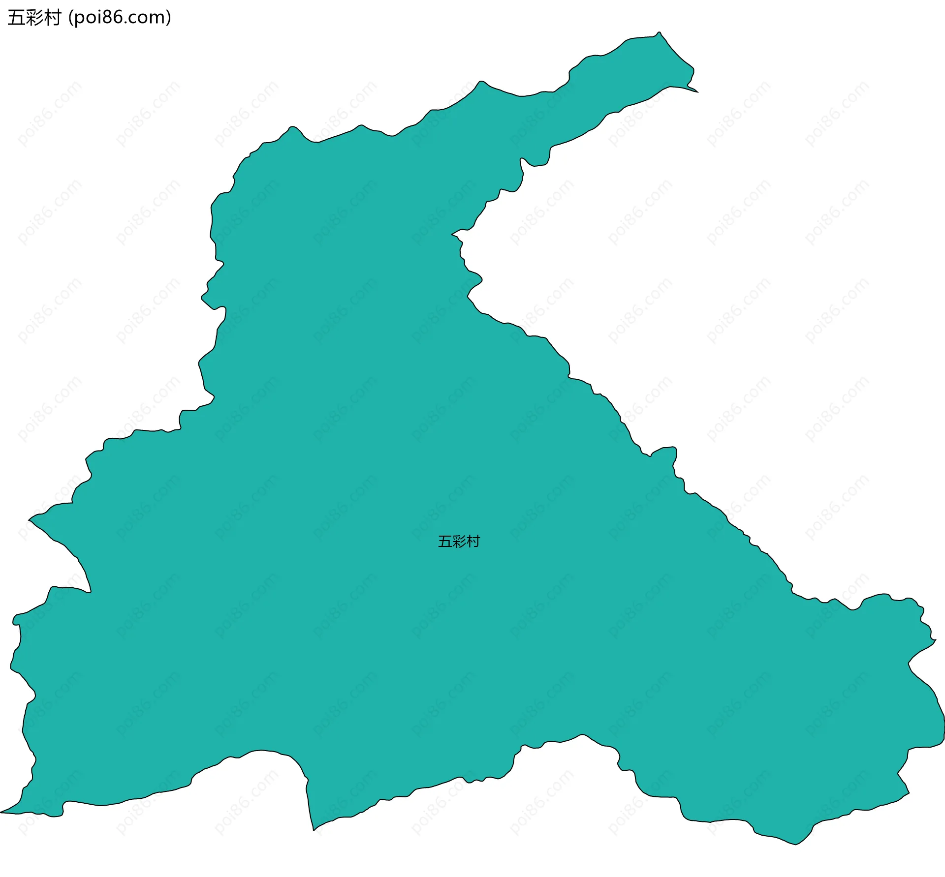 五彩村边界地图
