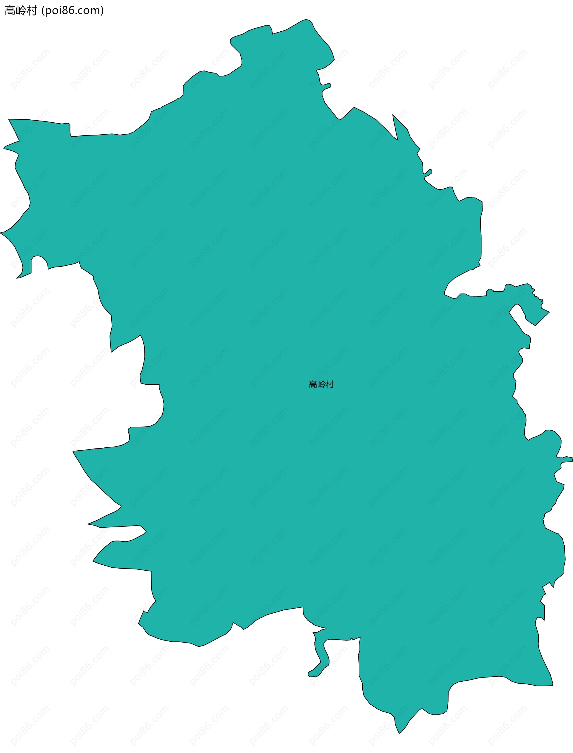 高岭村边界地图