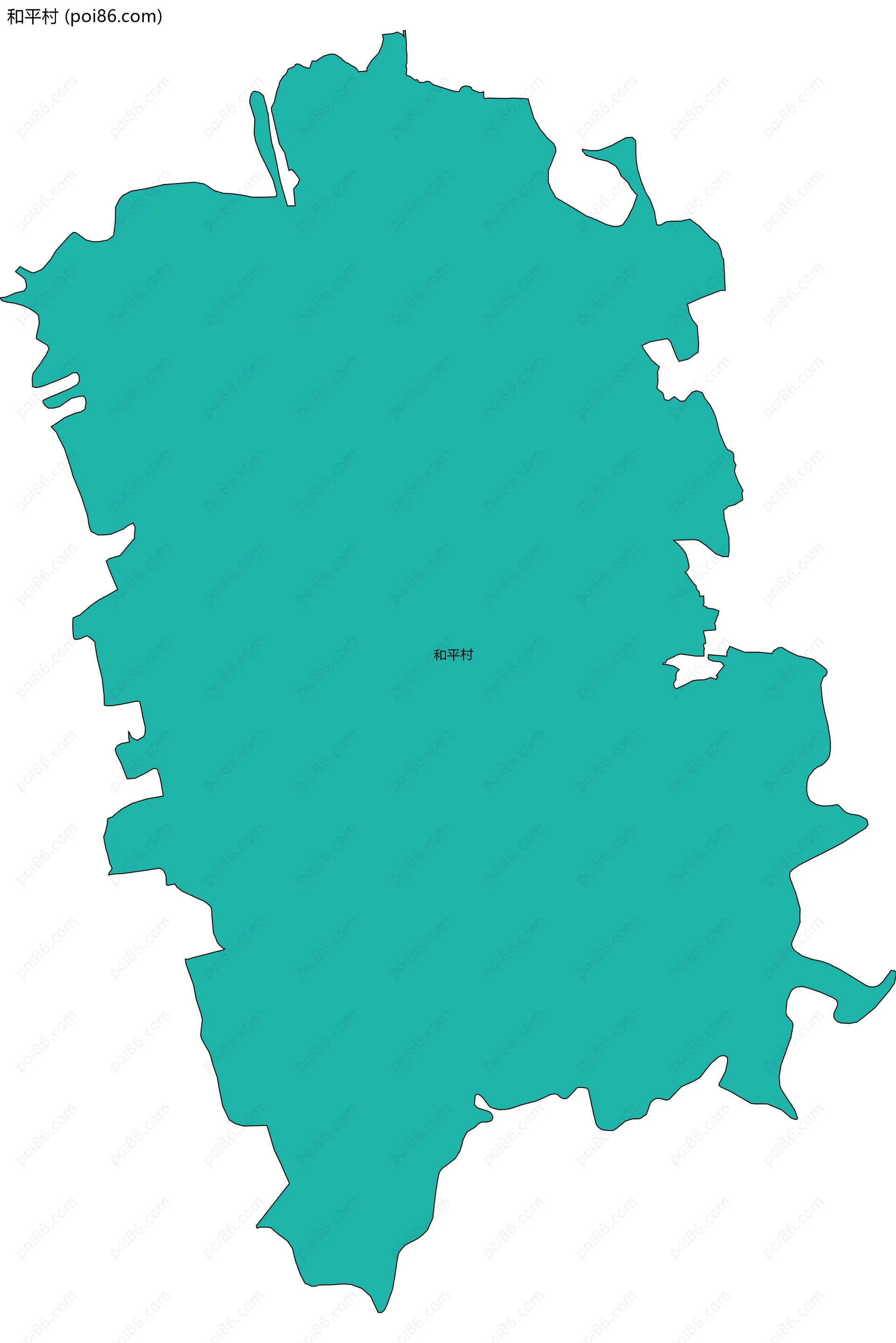 和平村边界地图