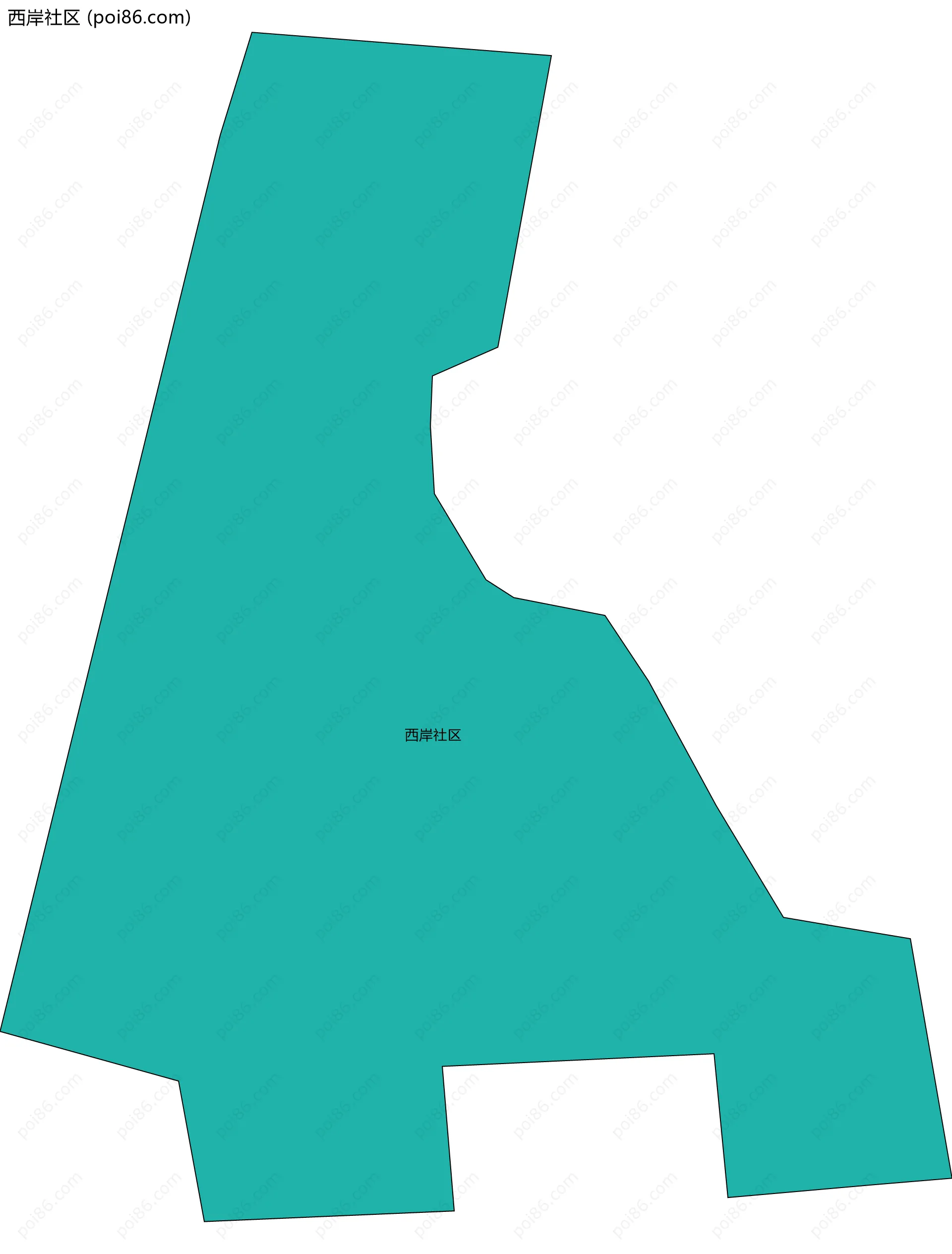 西岸社区边界地图