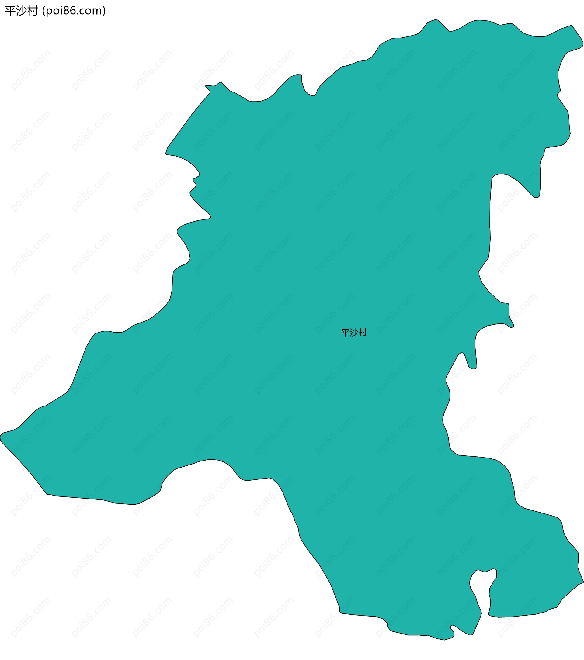 平沙村边界地图