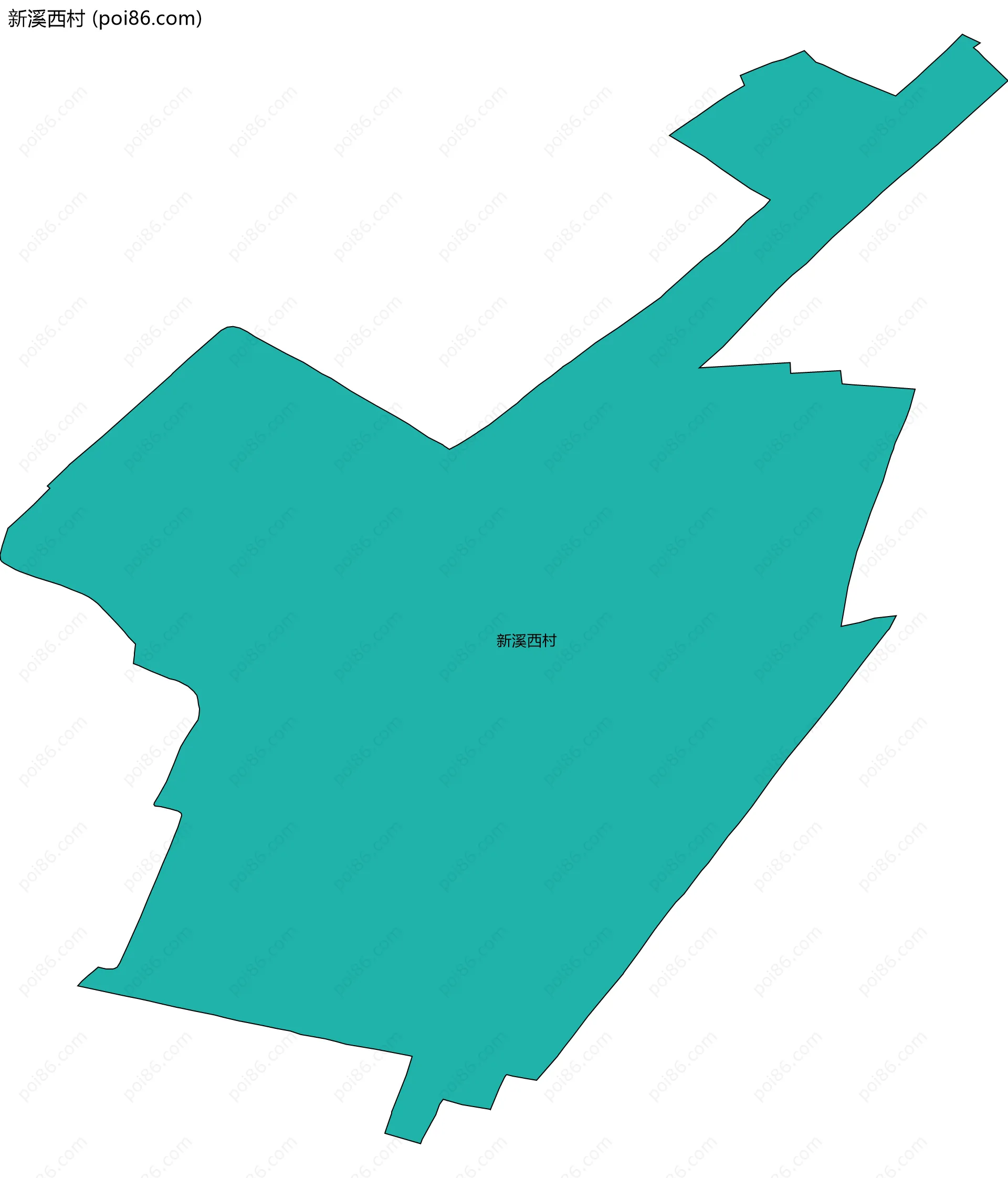 新溪西村边界地图