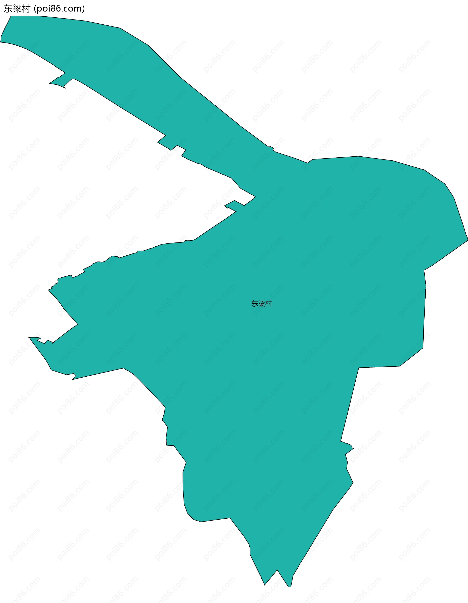 东梁村边界地图