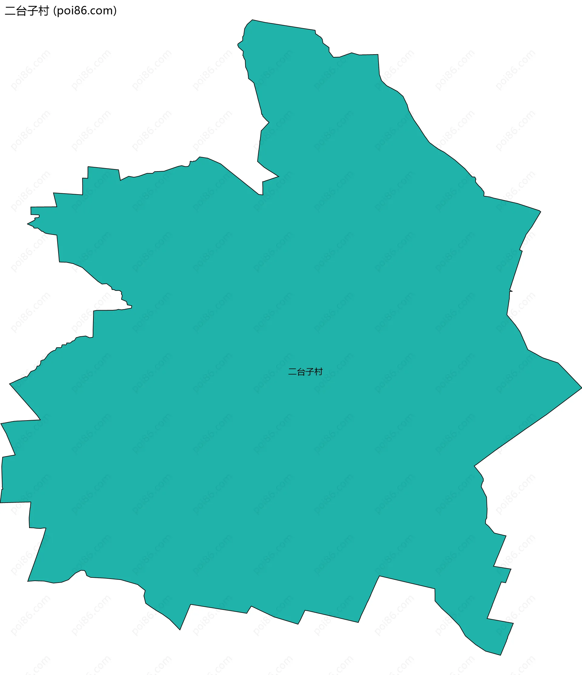 二台子村边界地图