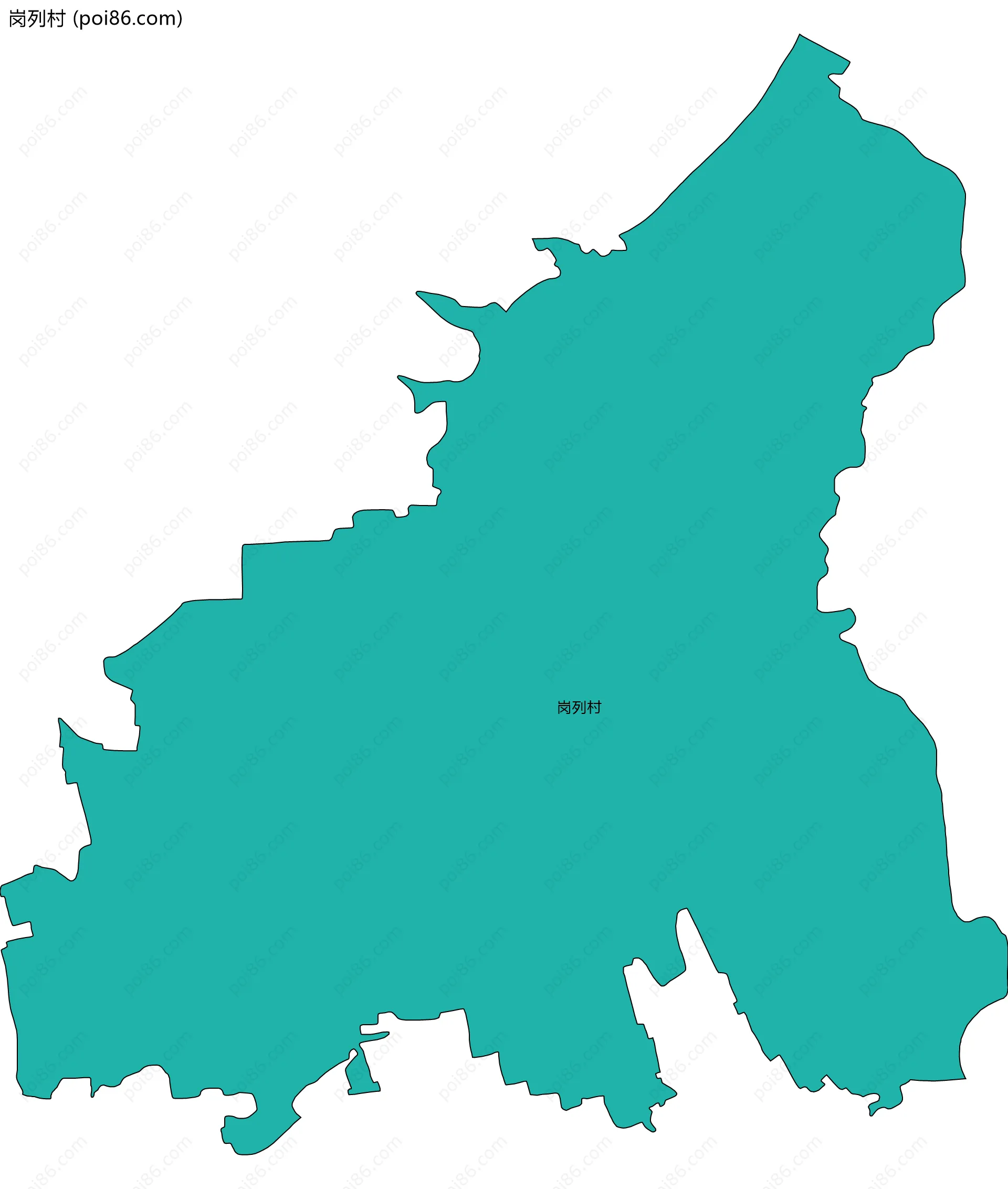 岗列村边界地图