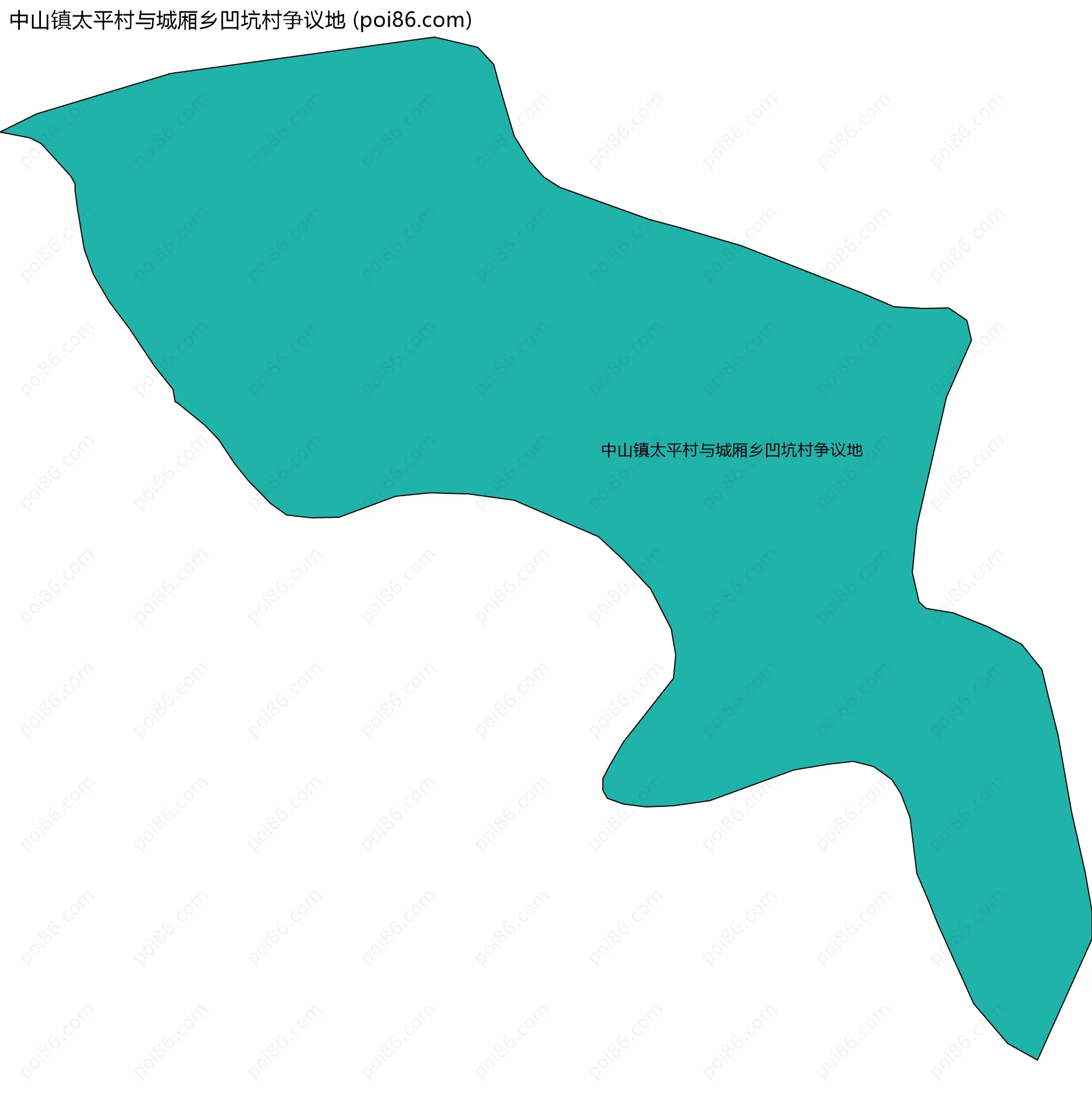 中山镇太平村与城厢乡凹坑村争议地边界地图