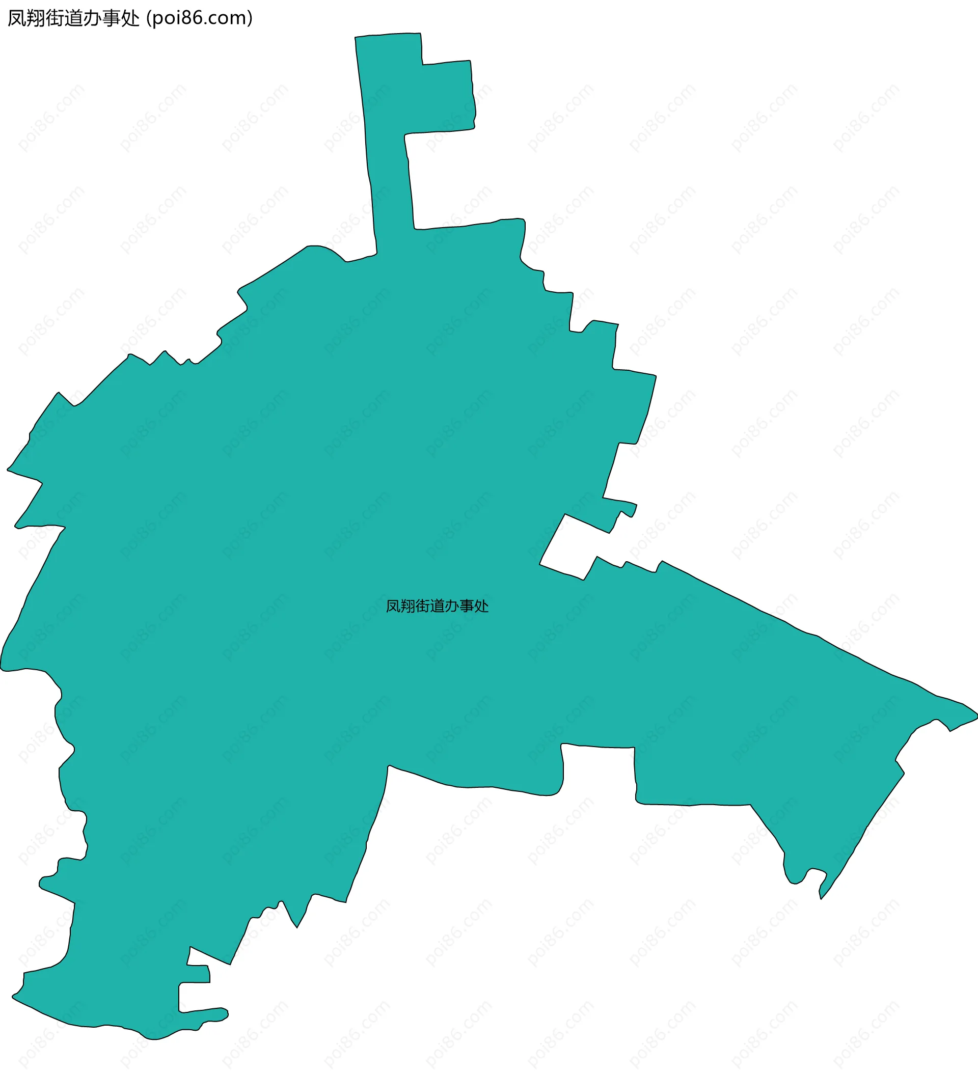凤翔街道办事处边界地图