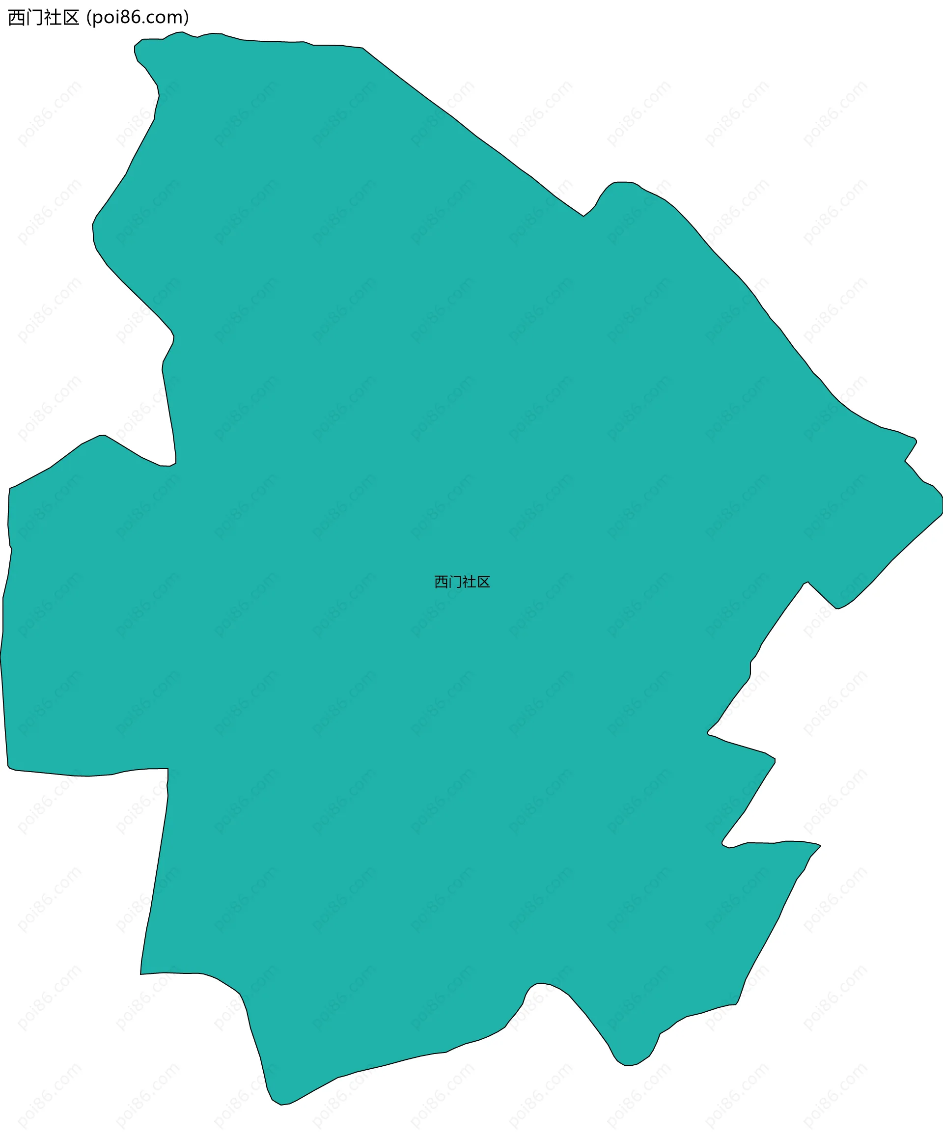 西门社区边界地图