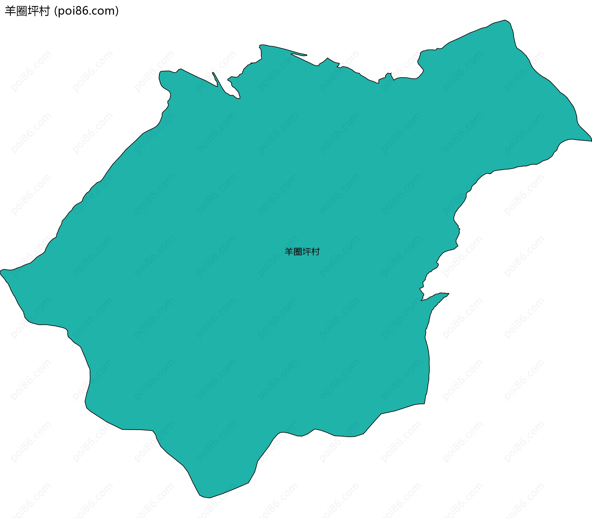 羊圈坪村边界地图