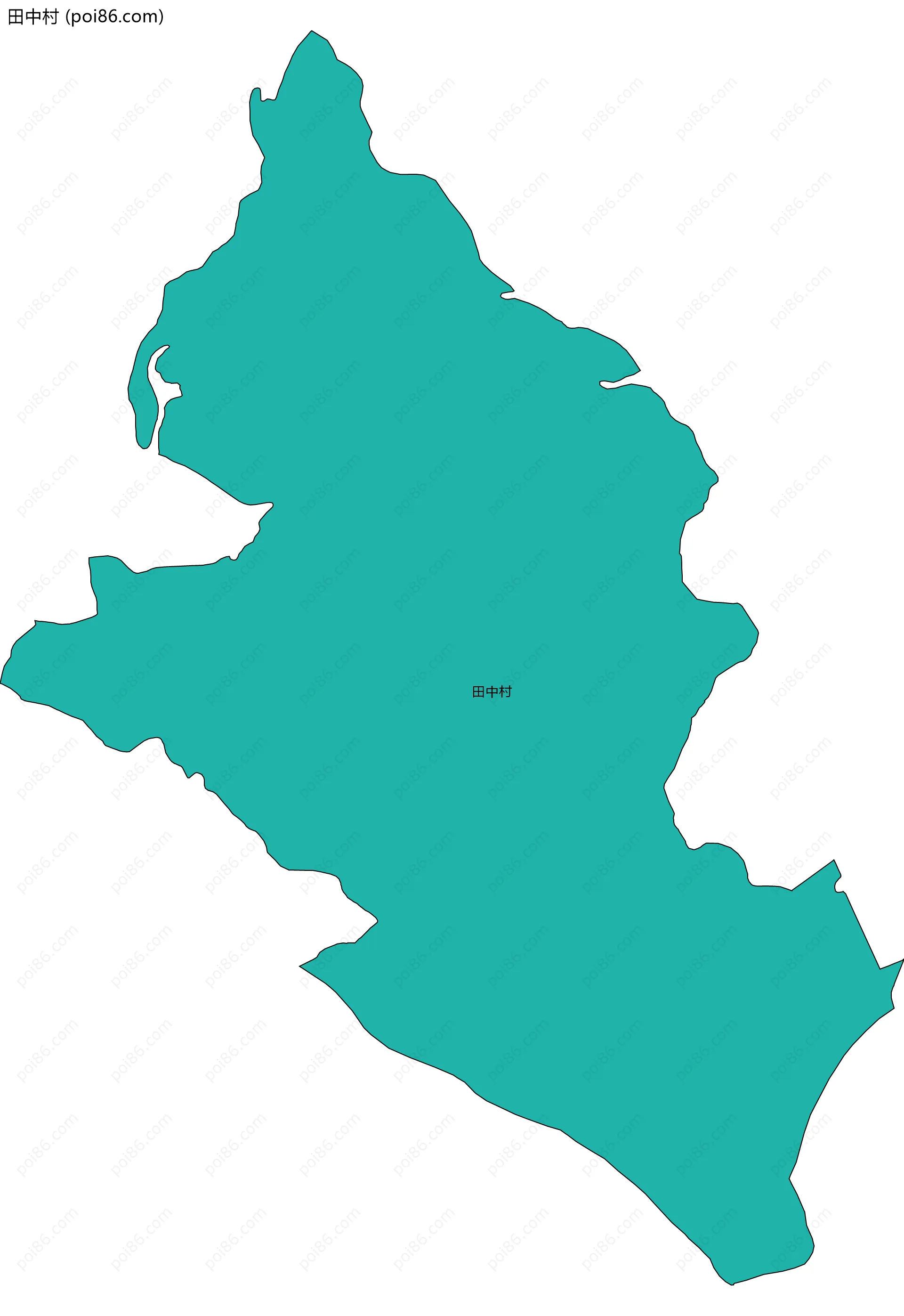 田中村边界地图