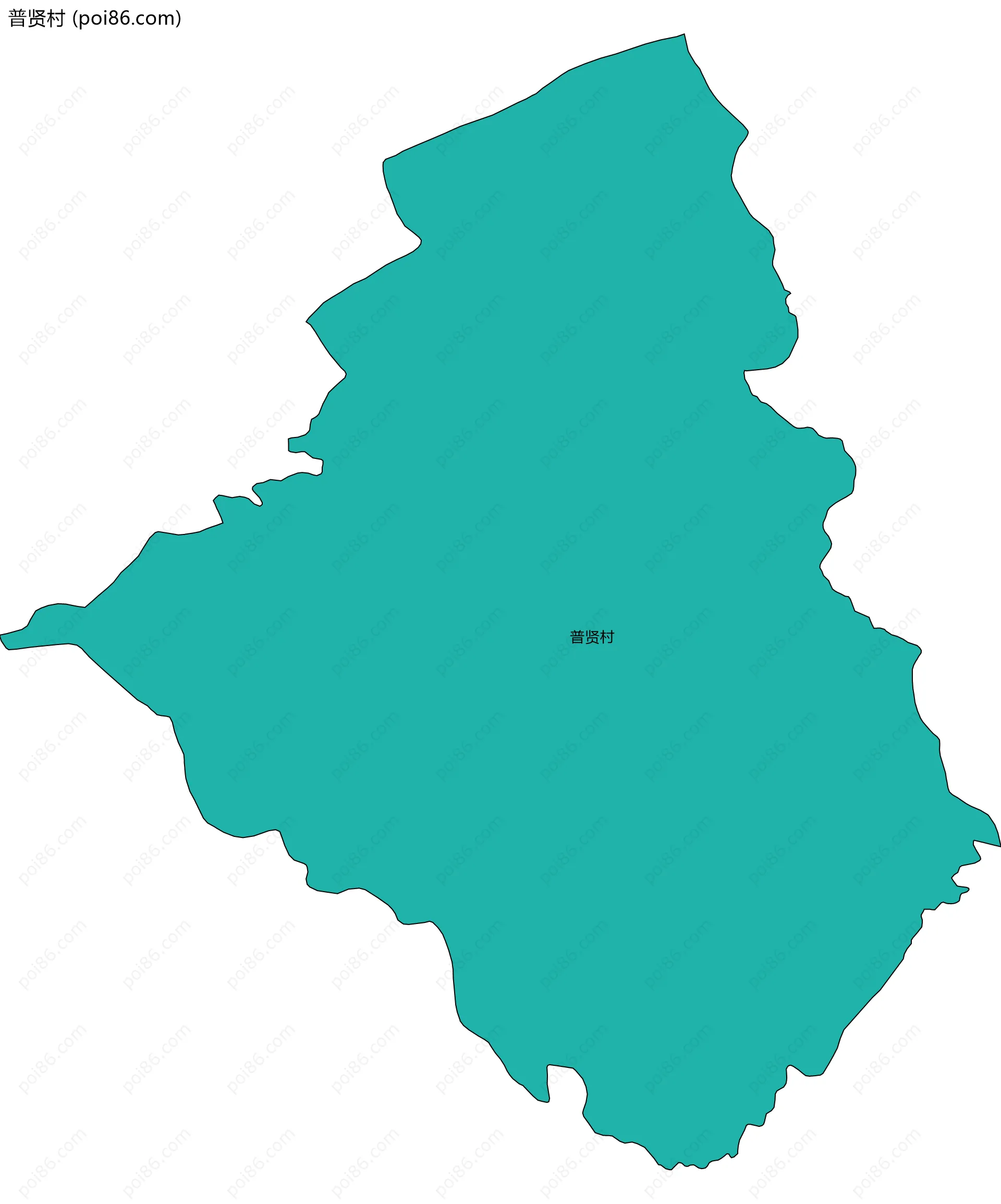 普贤村边界地图