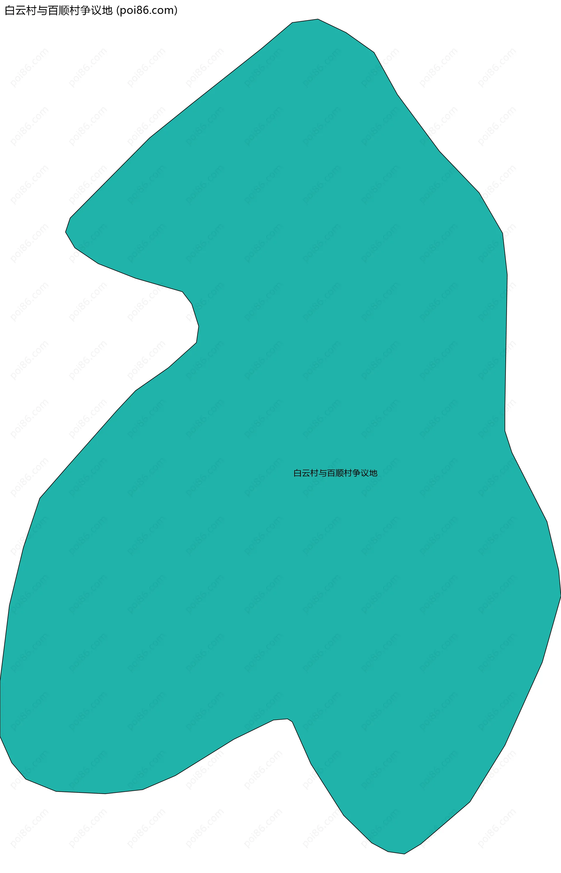 白云村与百顺村争议地边界地图