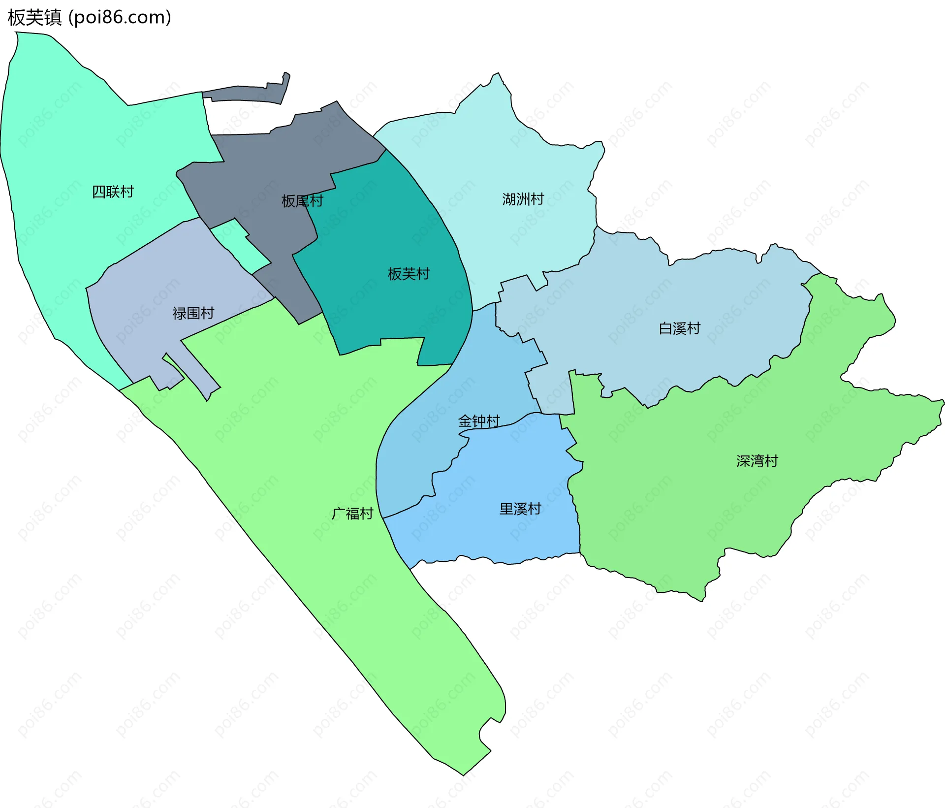 板芙镇边界地图(五级行政区划)