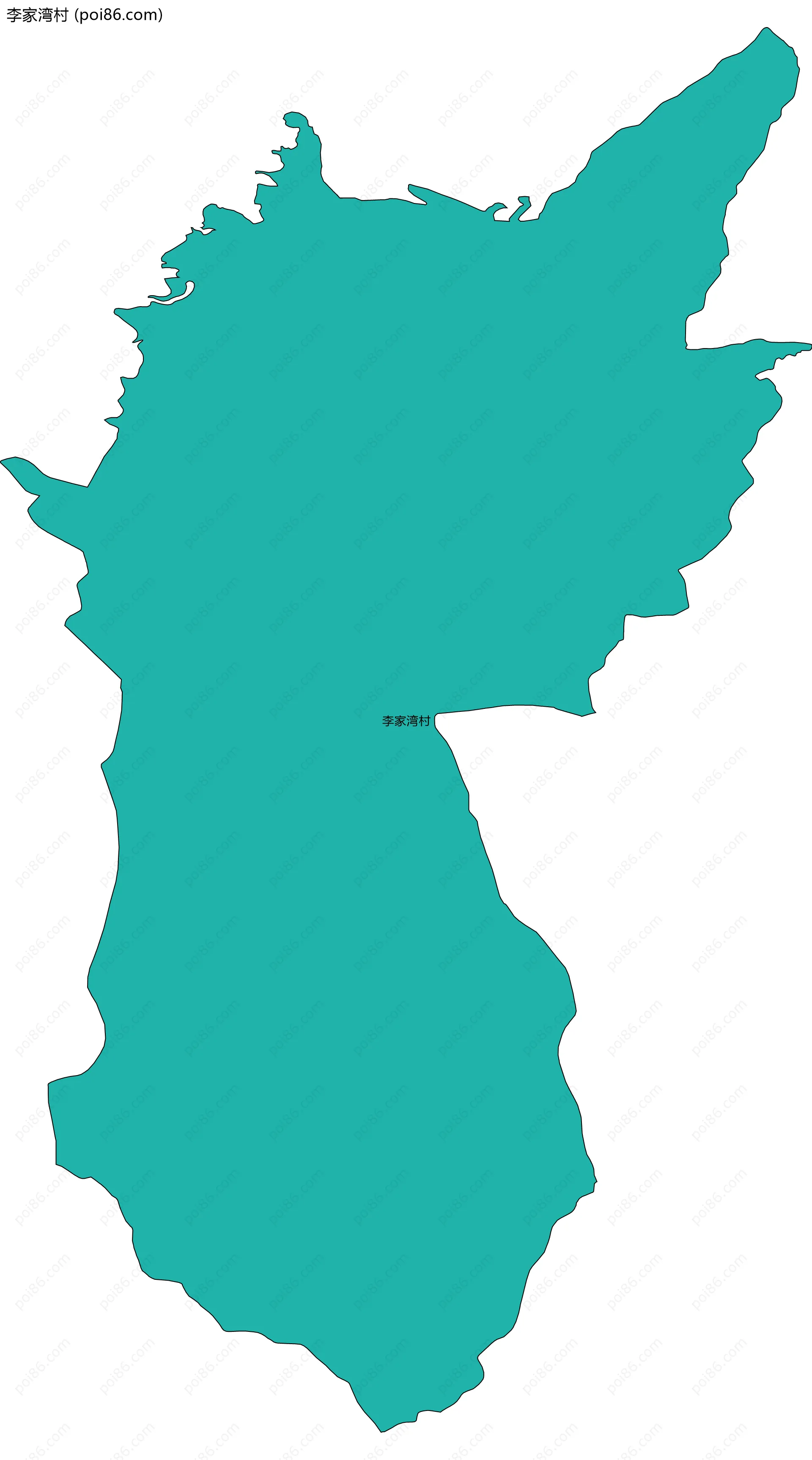 李家湾村边界地图