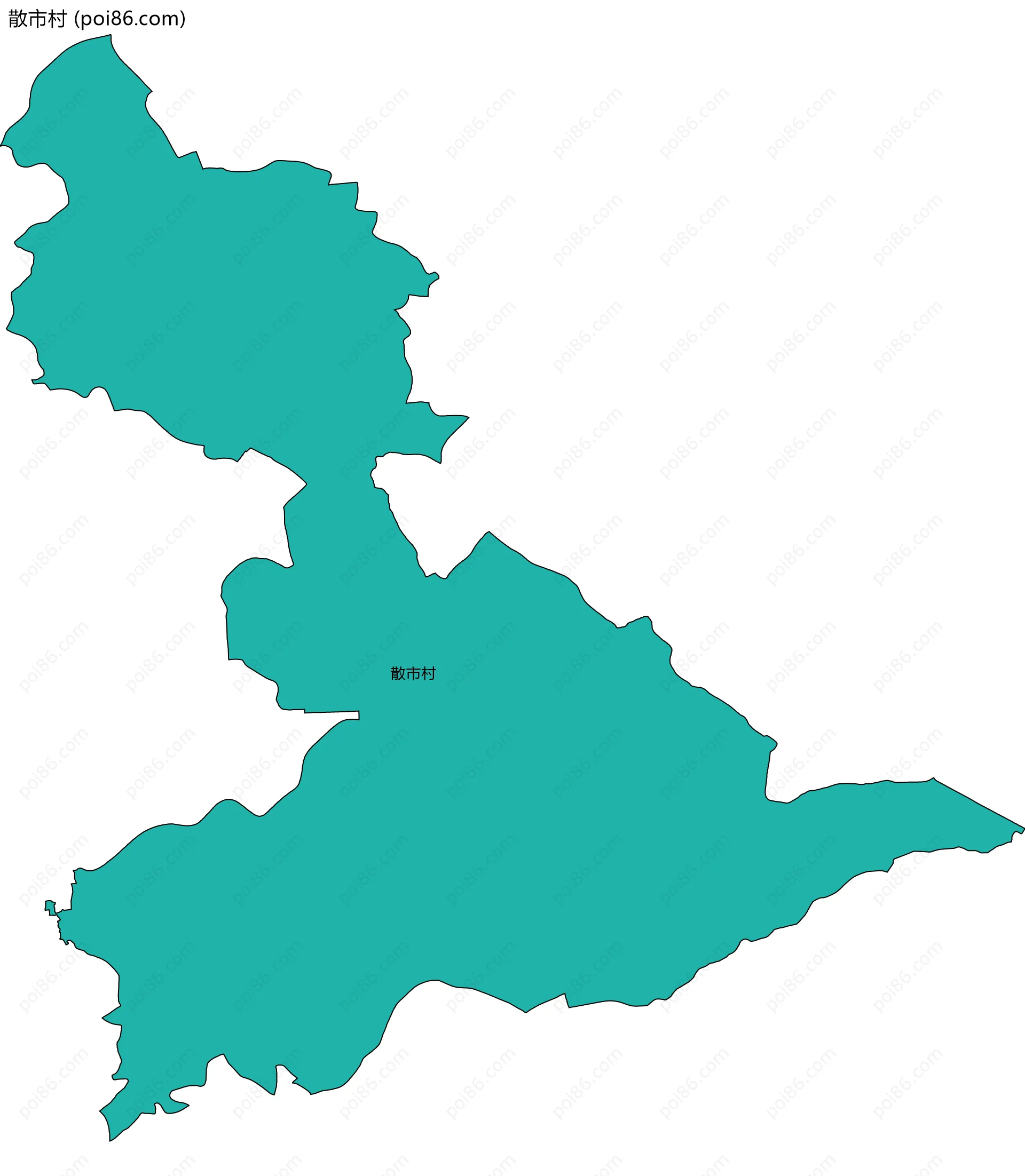 散市村边界地图