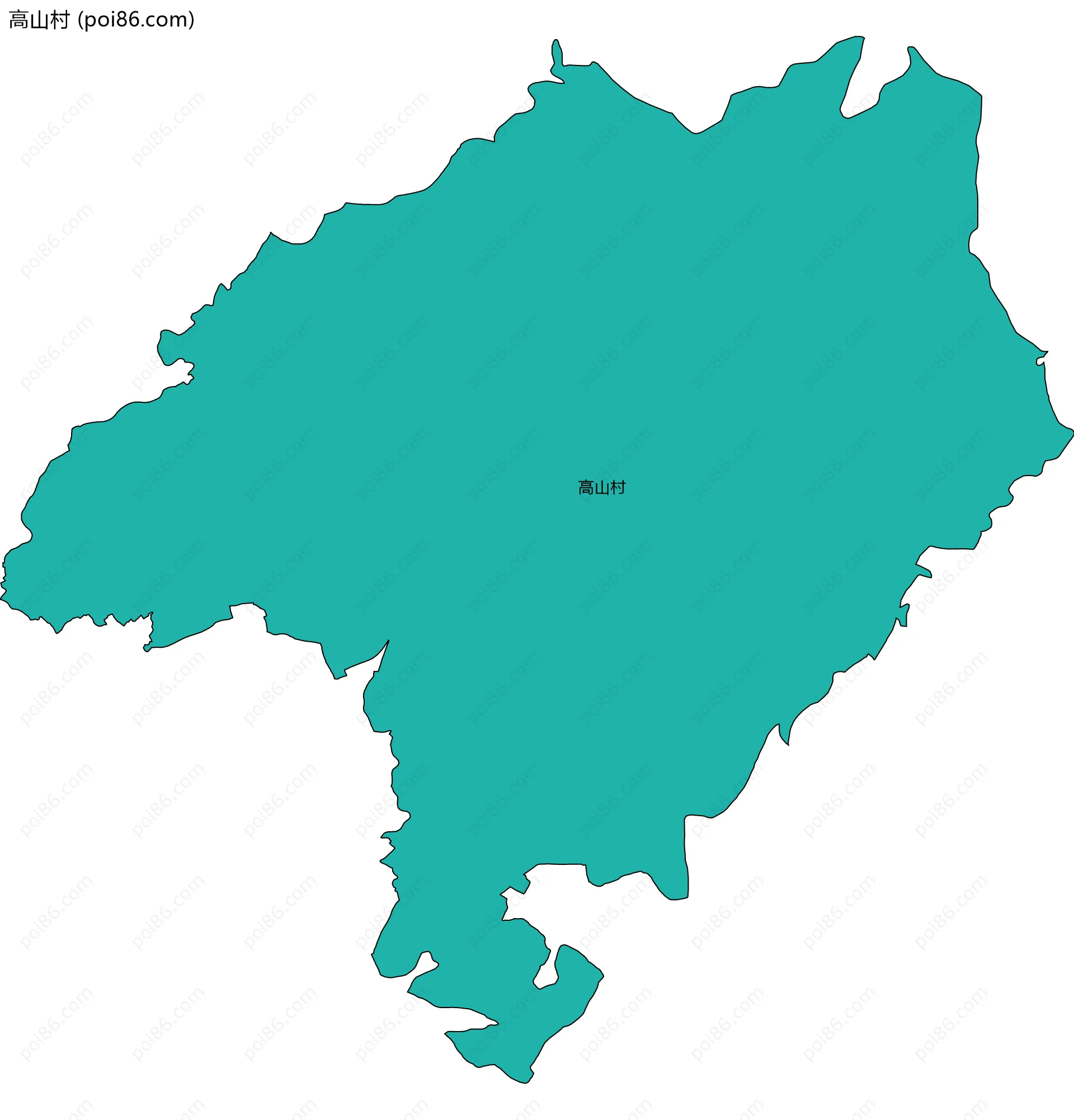 高山村边界地图