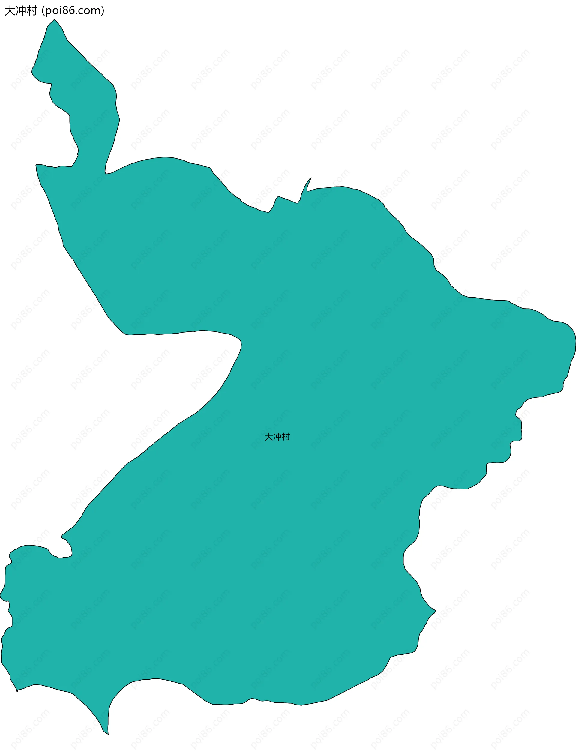 大冲村边界地图