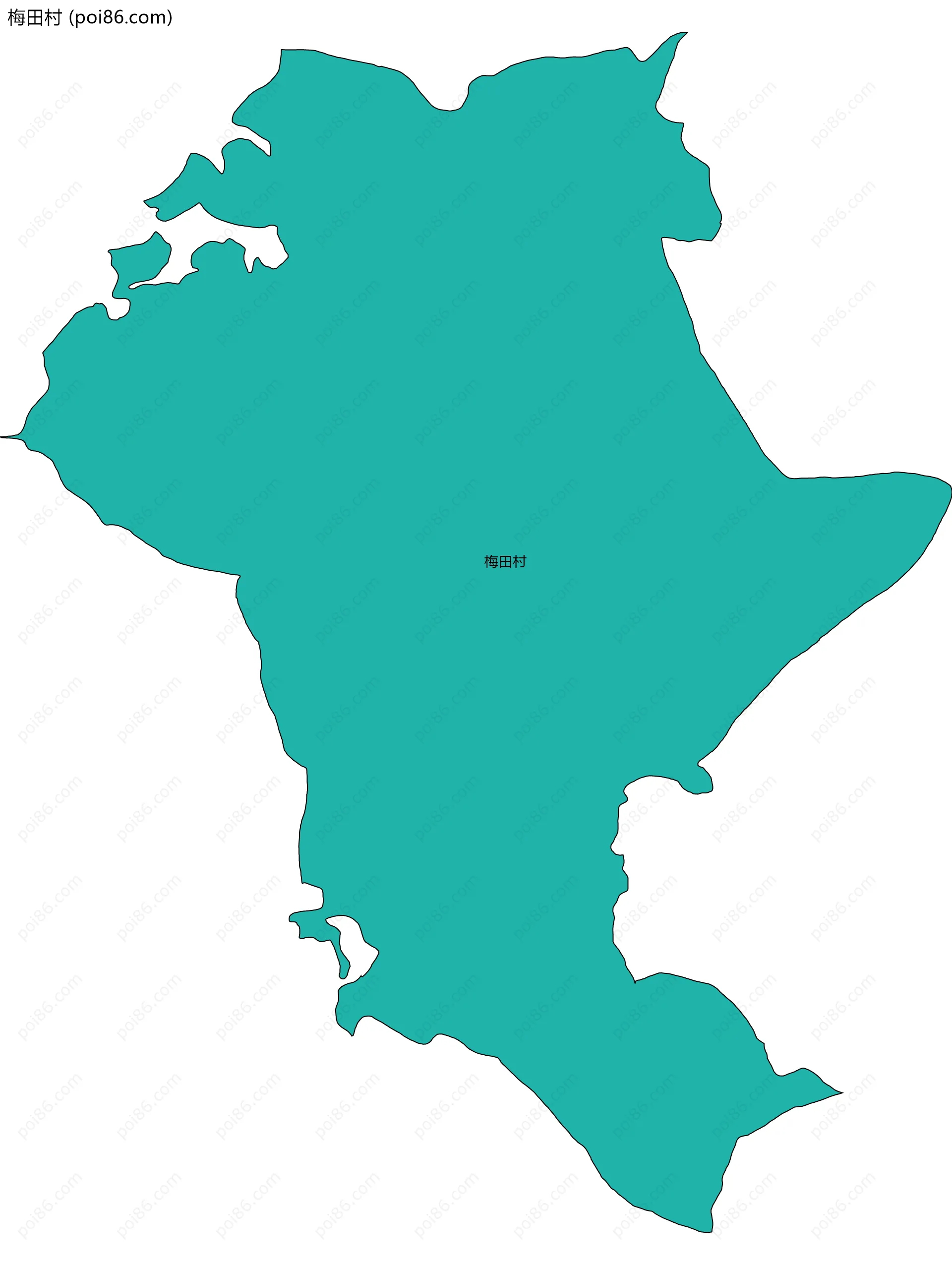 梅田村边界地图