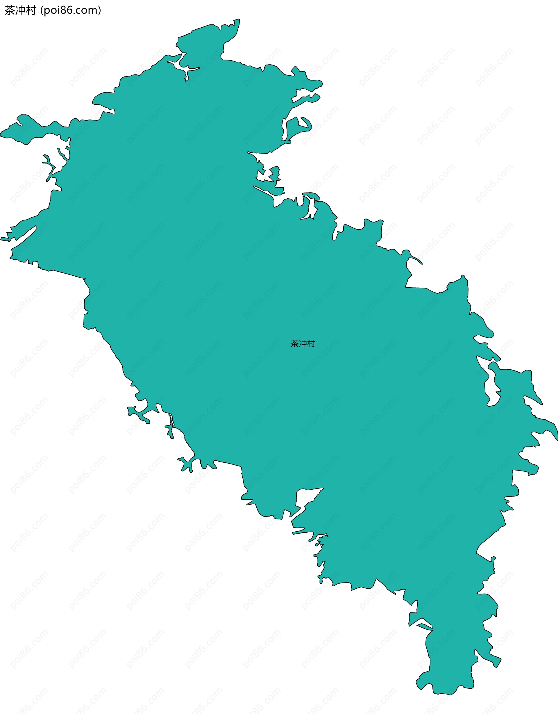 茶冲村边界地图