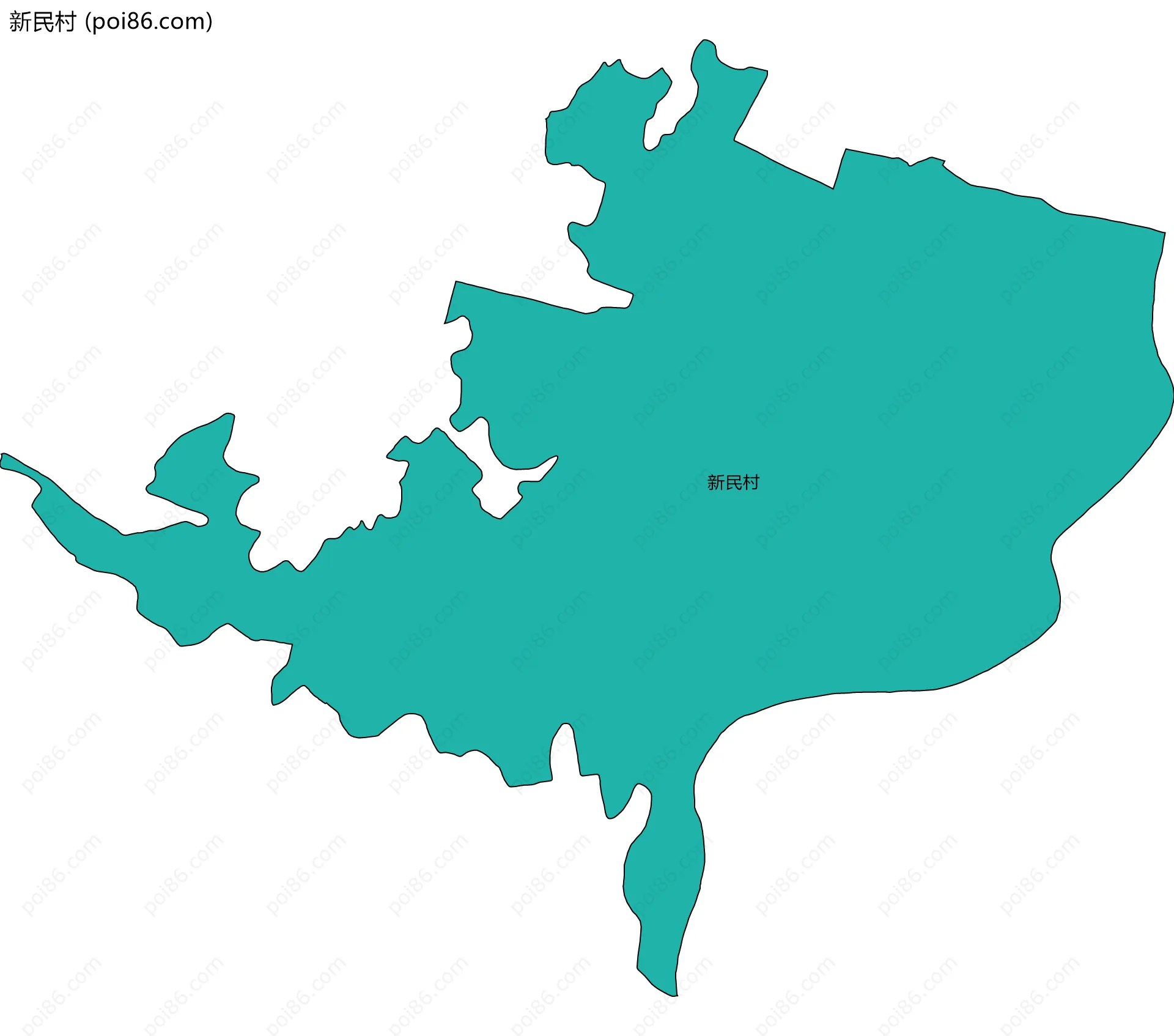 新民村边界地图