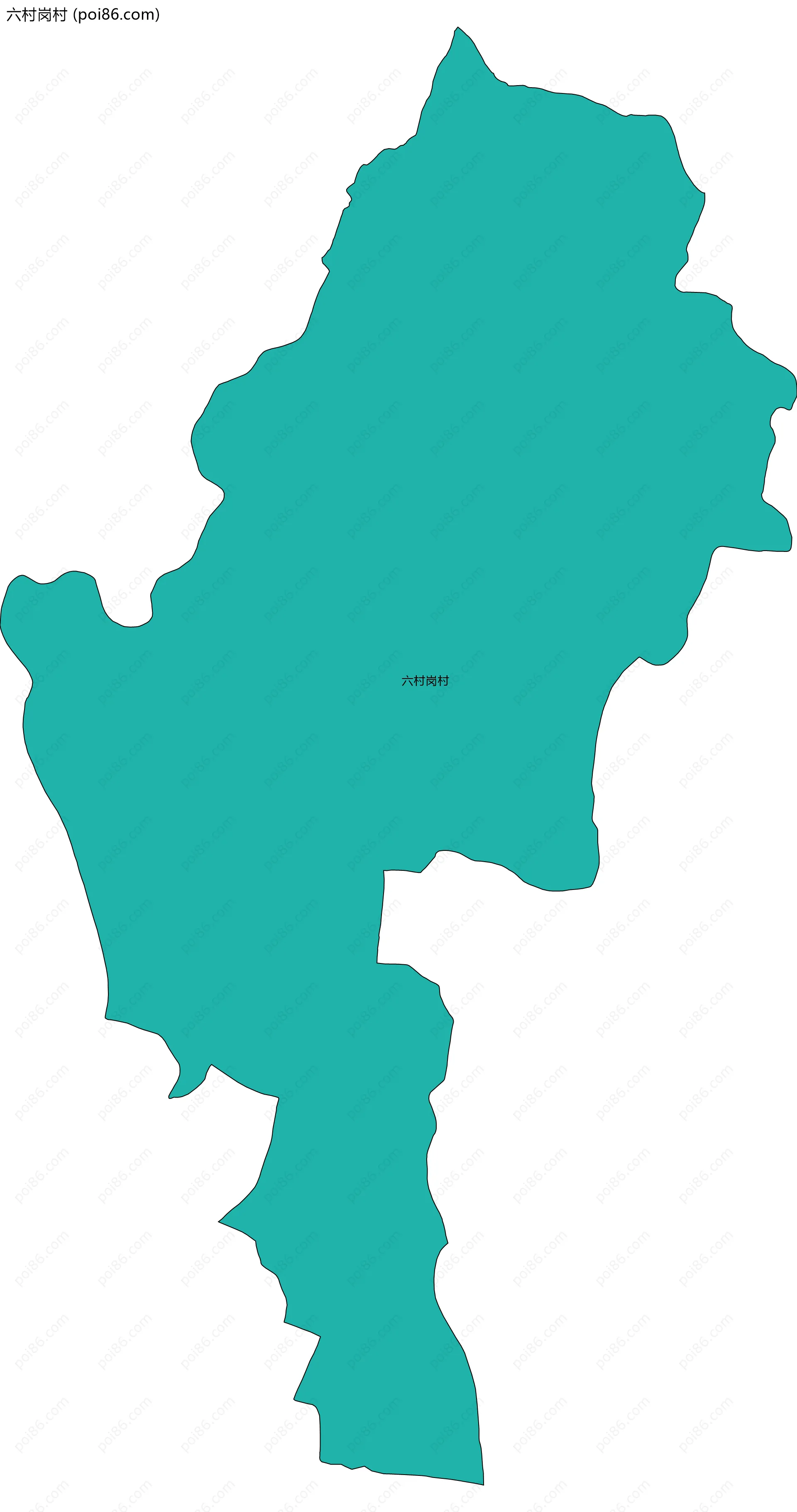 六村岗村边界地图