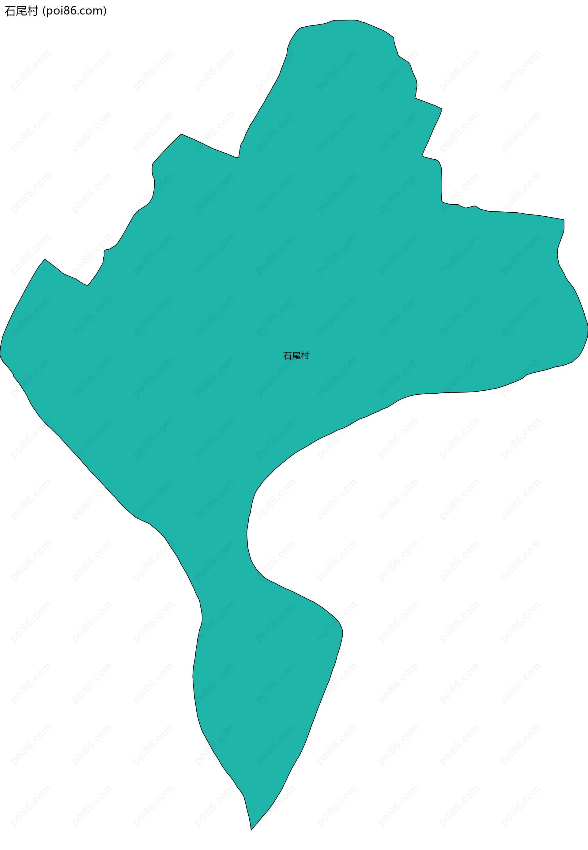 石尾村边界地图