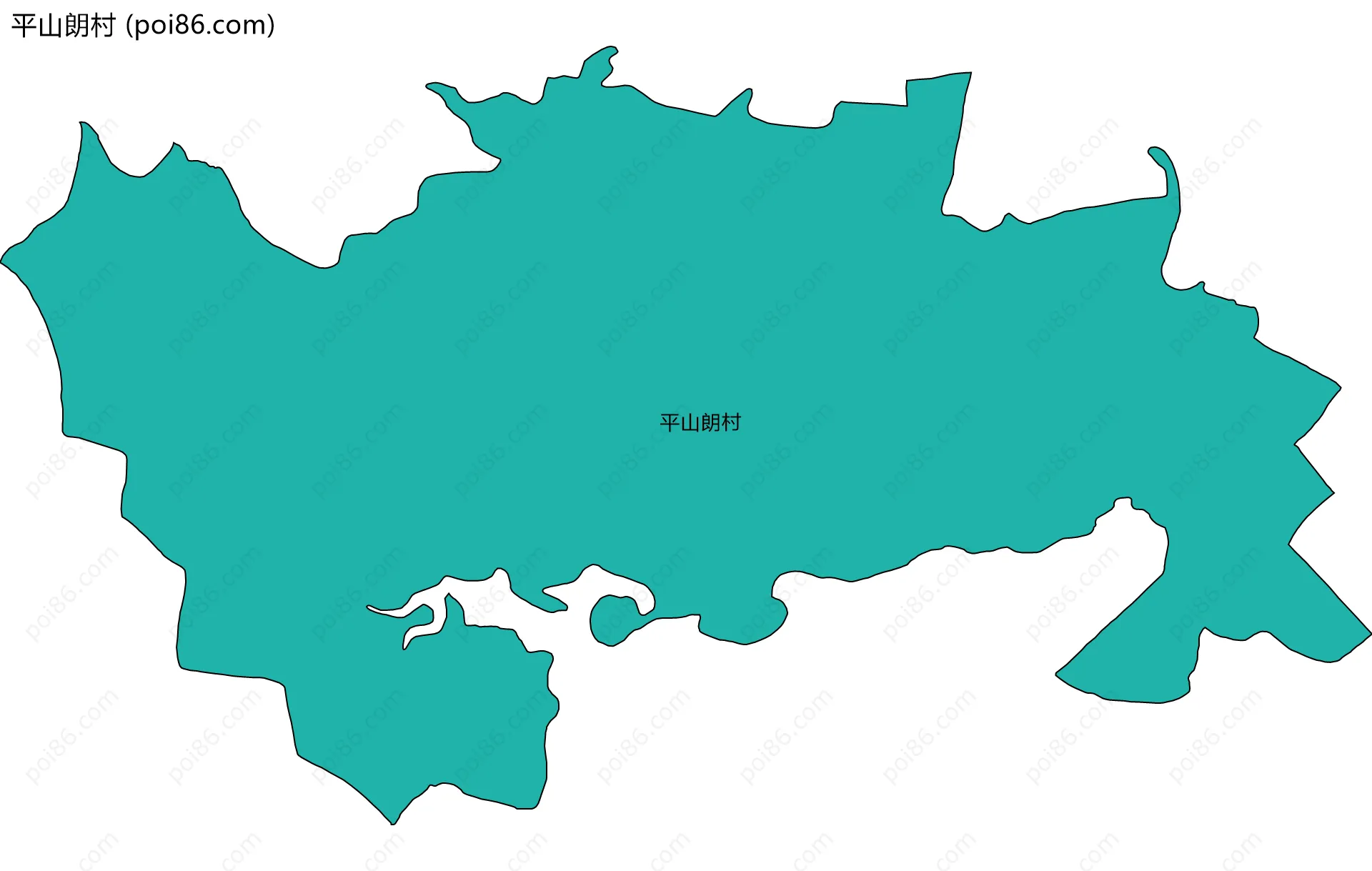 平山朗村边界地图