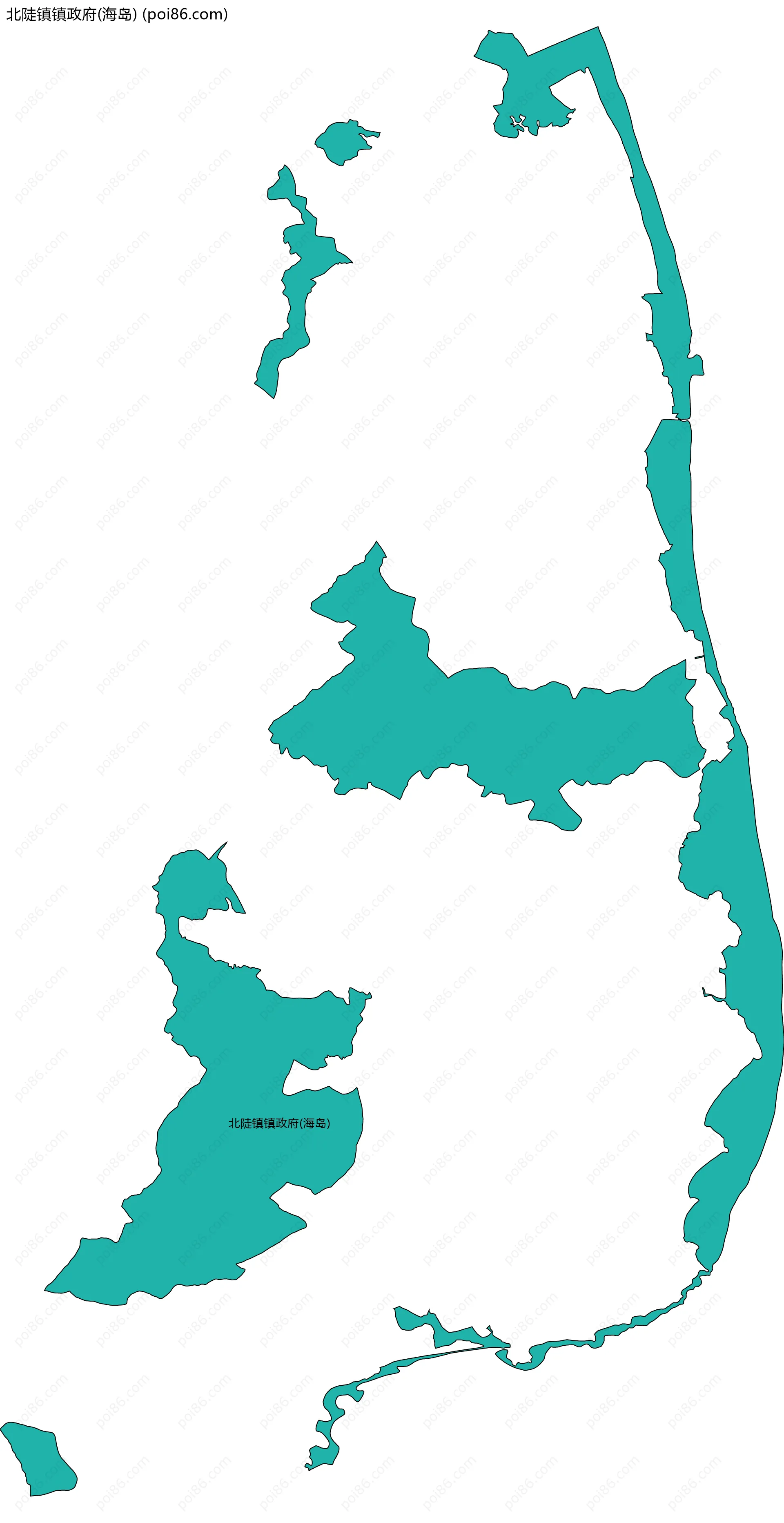 北陡镇镇政府(海岛)边界地图