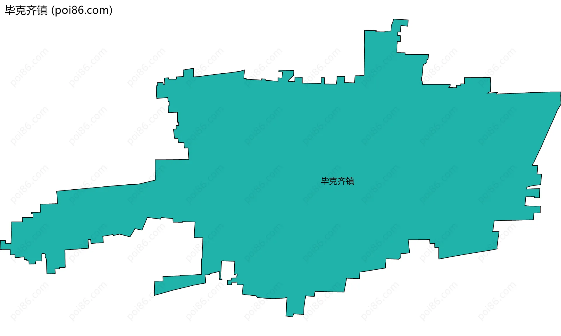 毕克齐镇边界地图