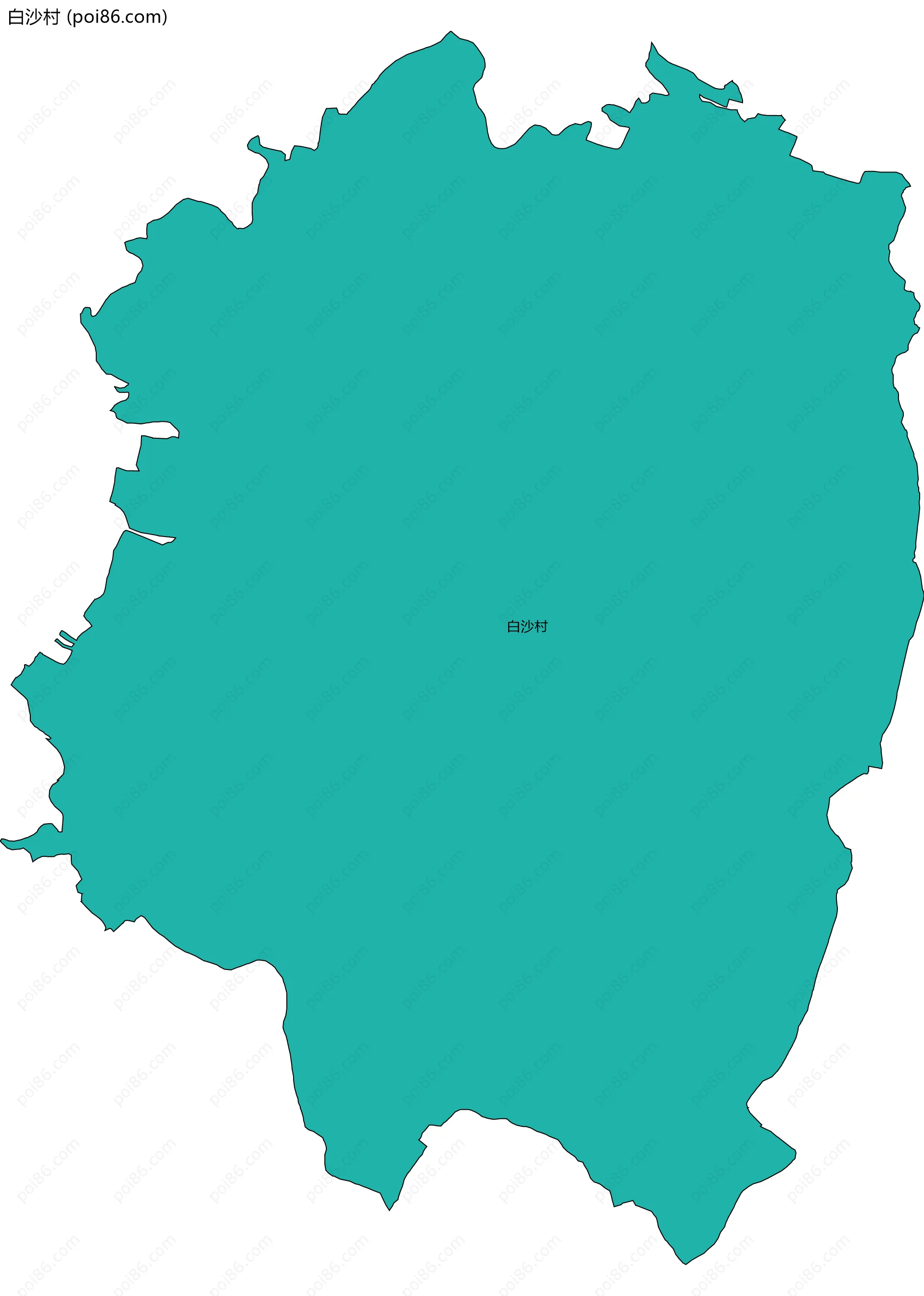 白沙村边界地图