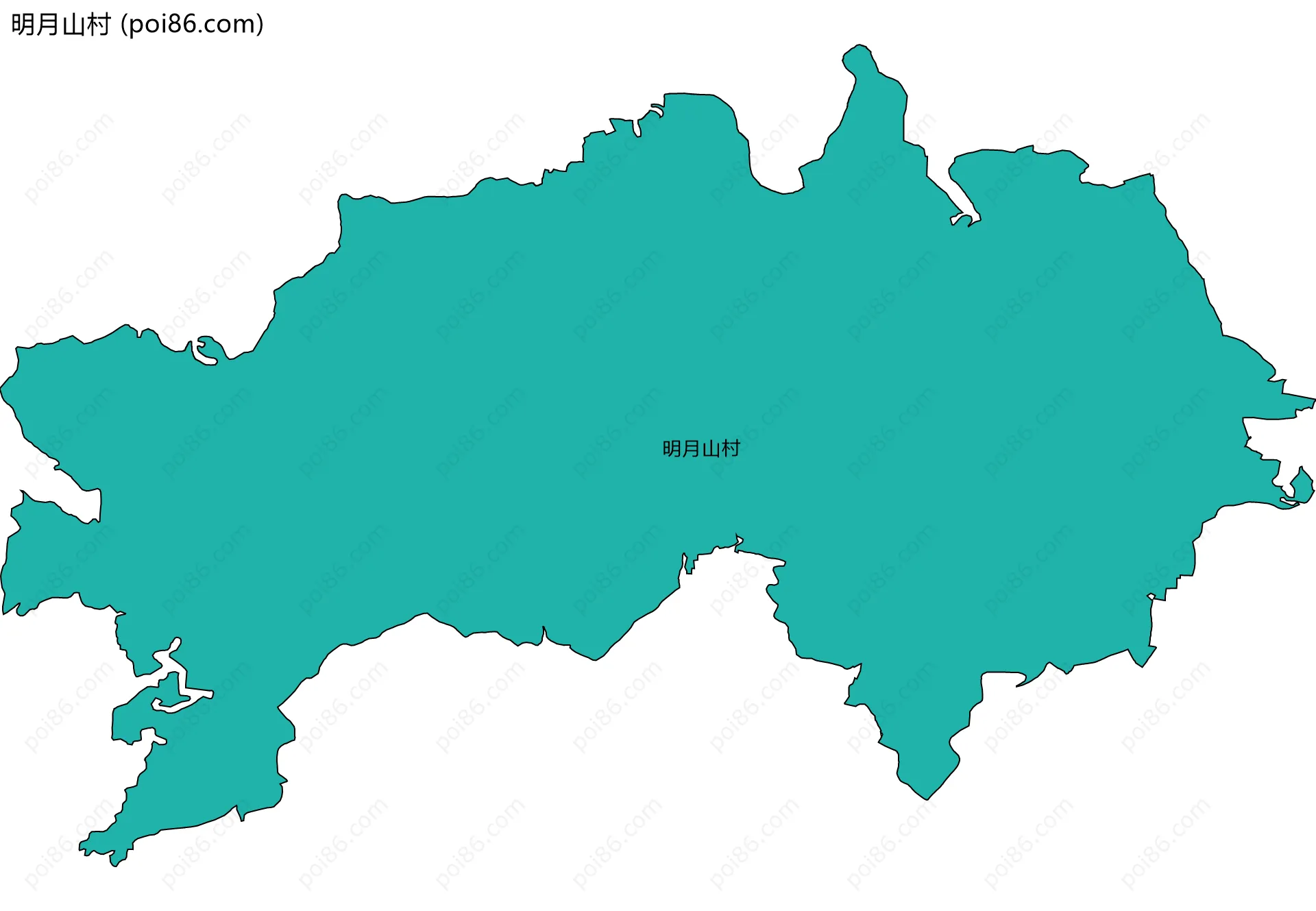 明月山村边界地图