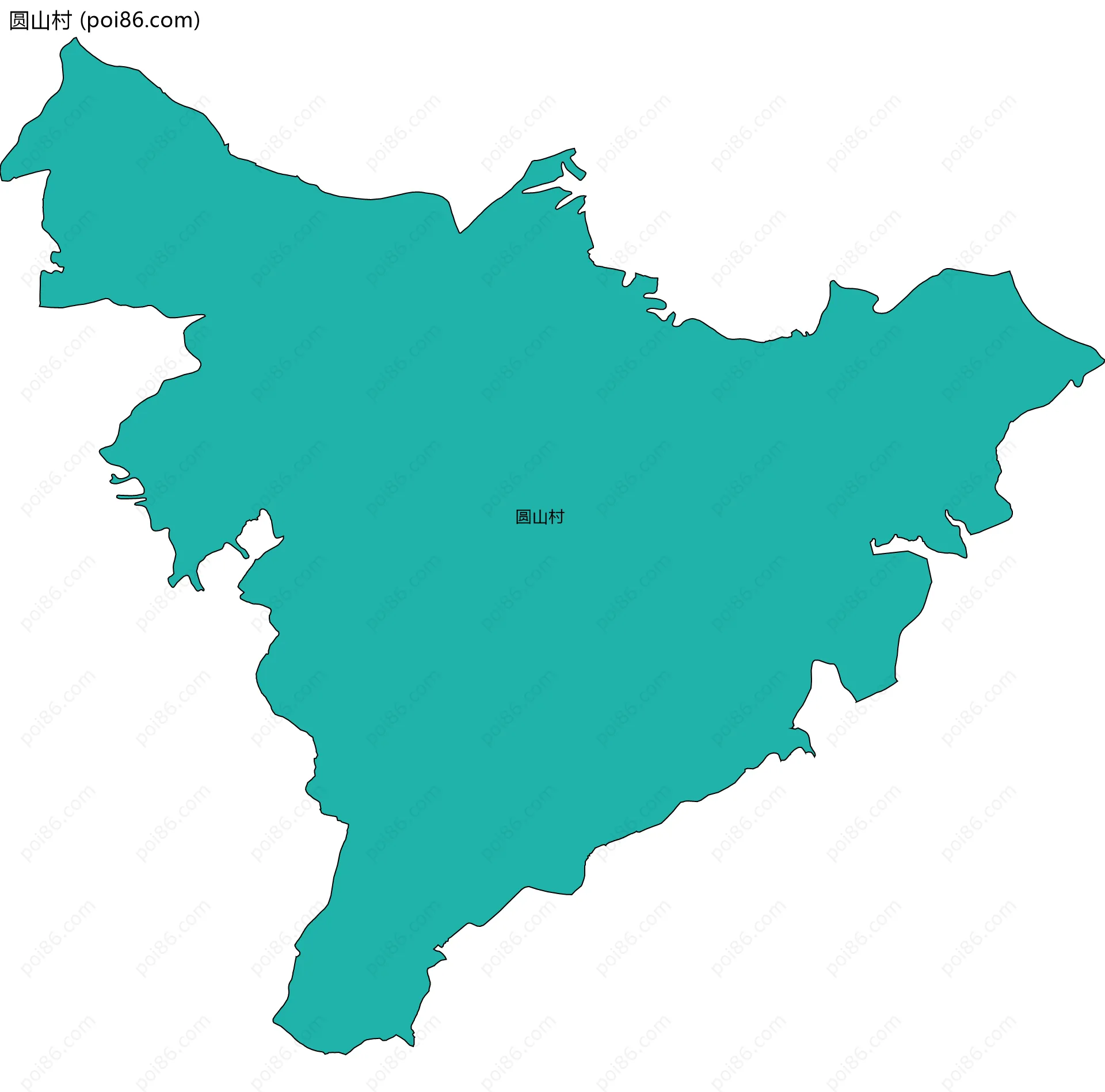 圆山村边界地图