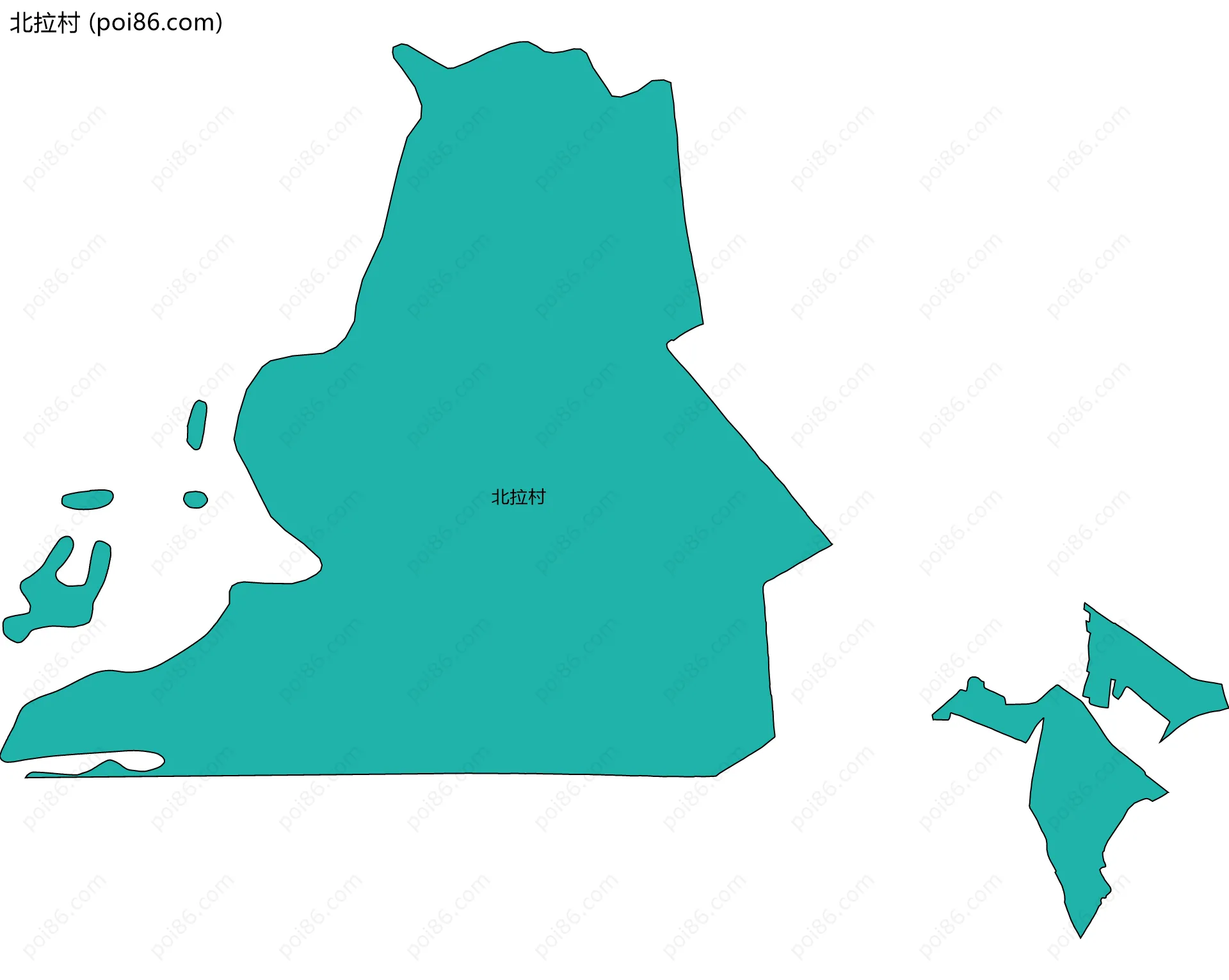 北拉村边界地图