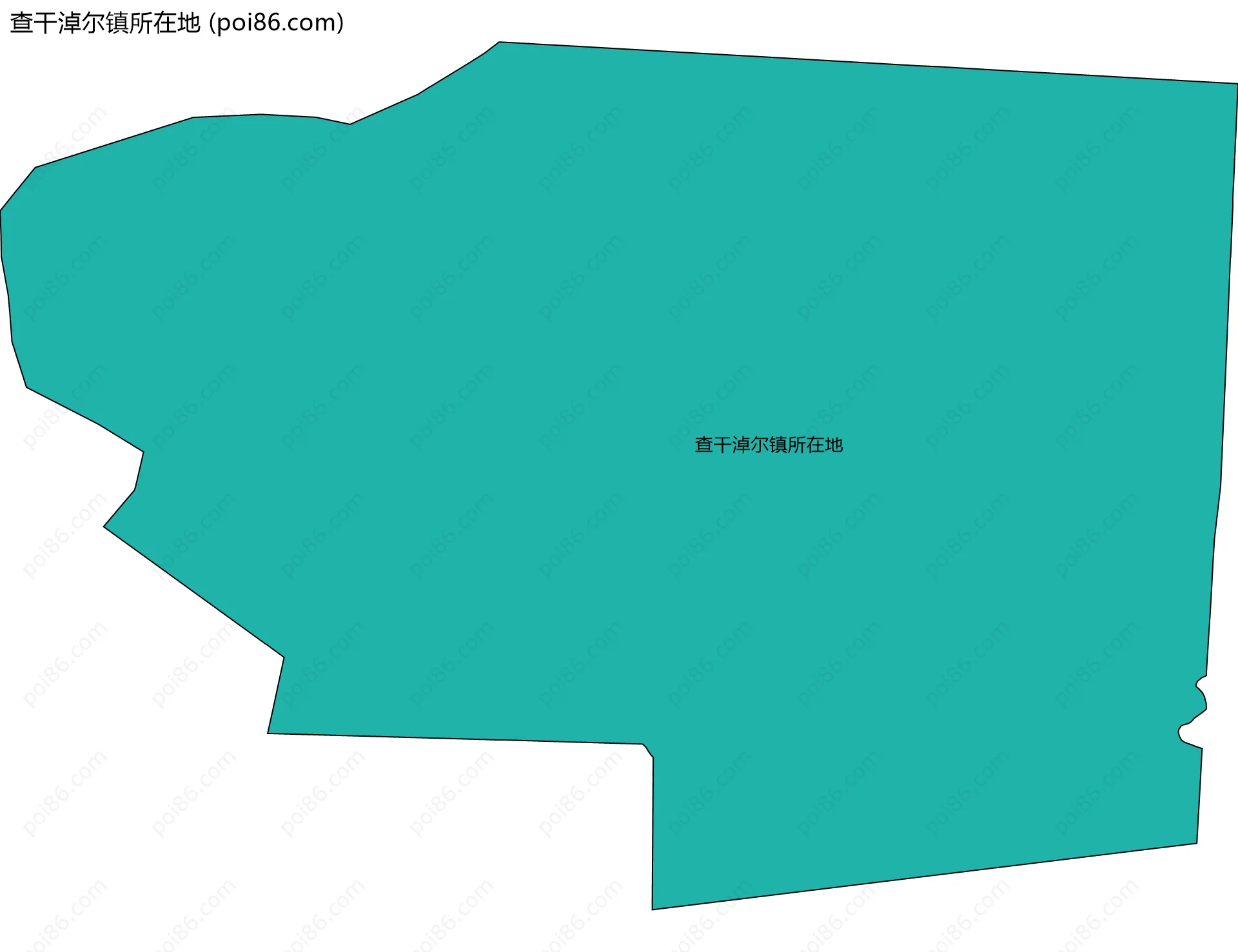 查干淖尔镇所在地边界地图