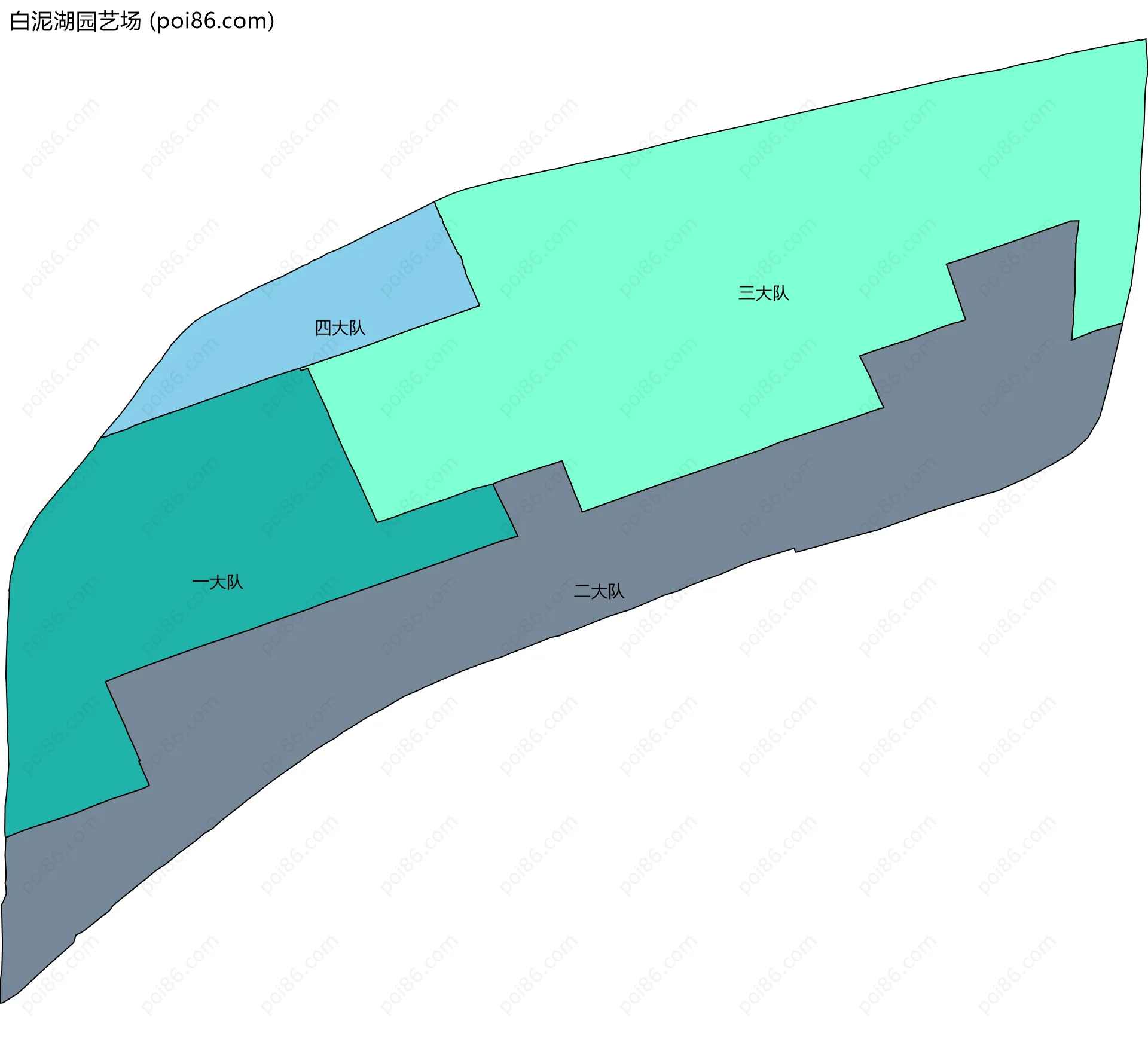 白泥湖园艺场边界地图(五级行政区划)