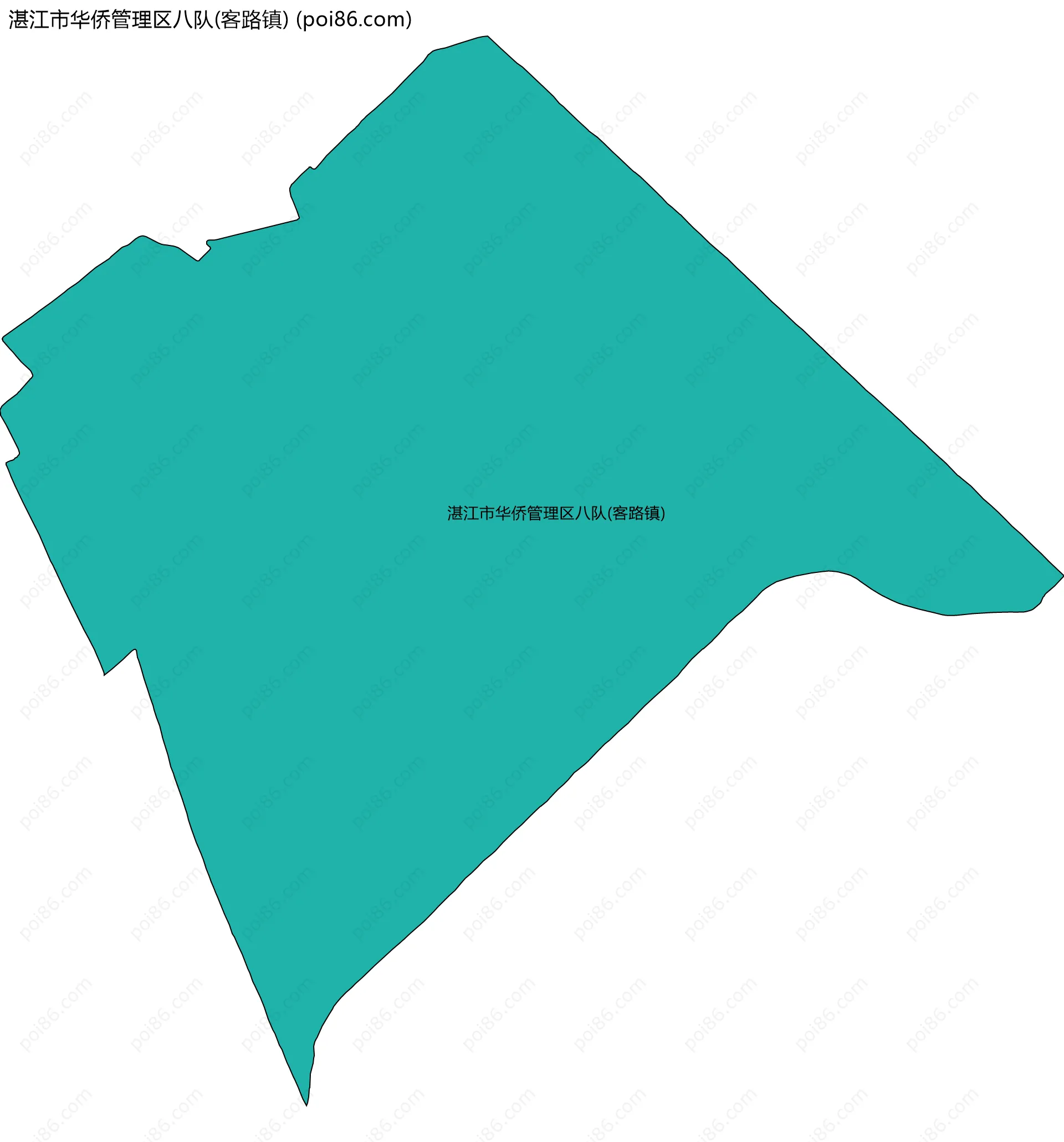 湛江市华侨管理区八队(客路镇)边界地图