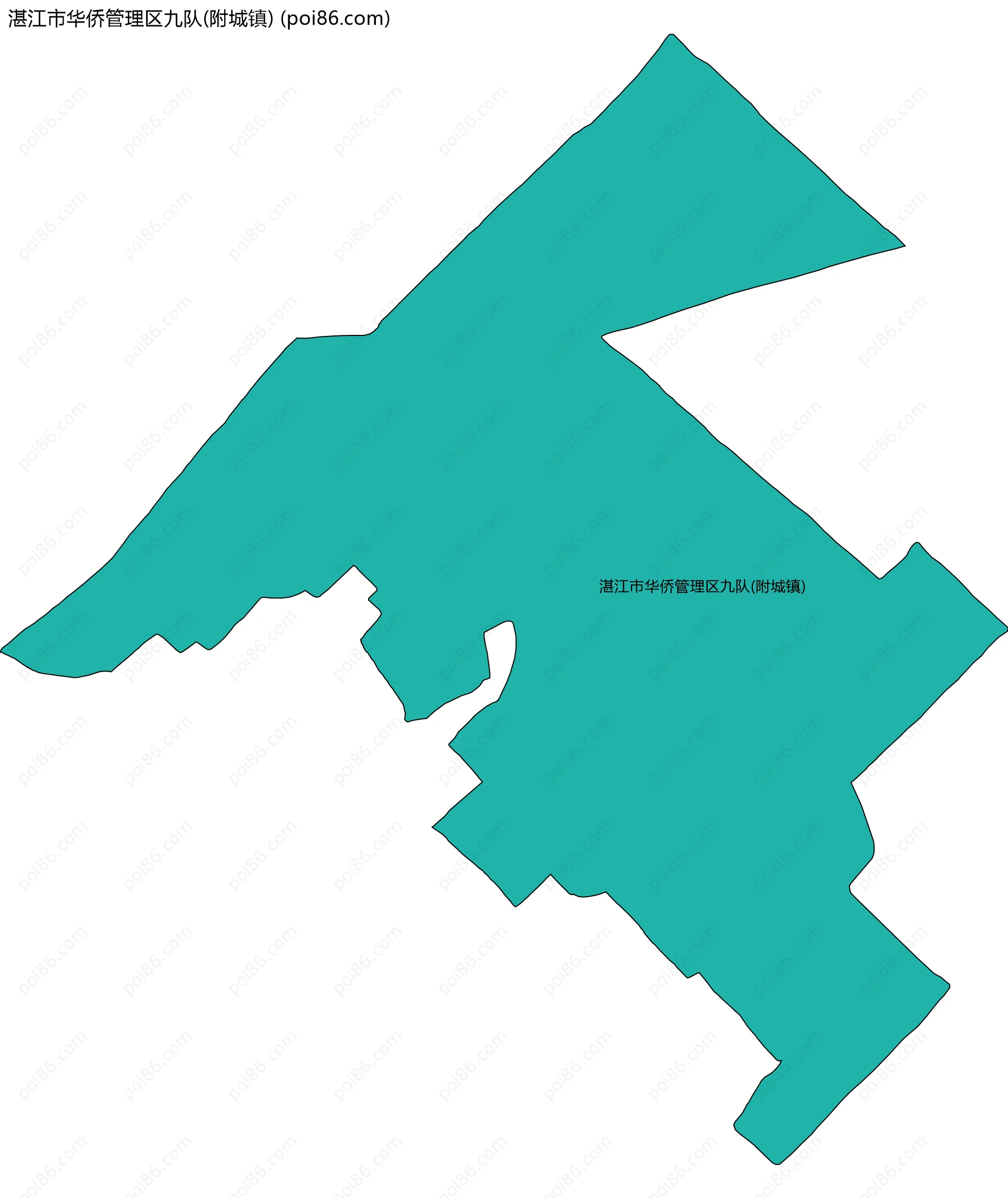 湛江市华侨管理区九队(附城镇)边界地图