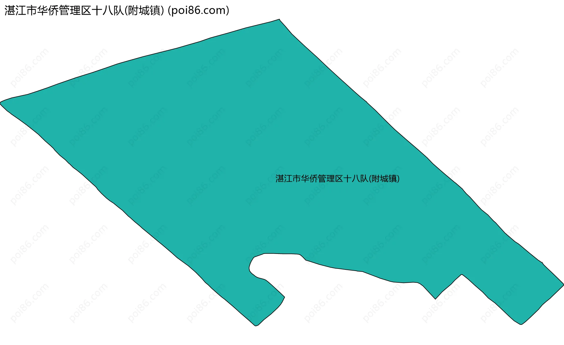 湛江市华侨管理区十八队(附城镇)边界地图