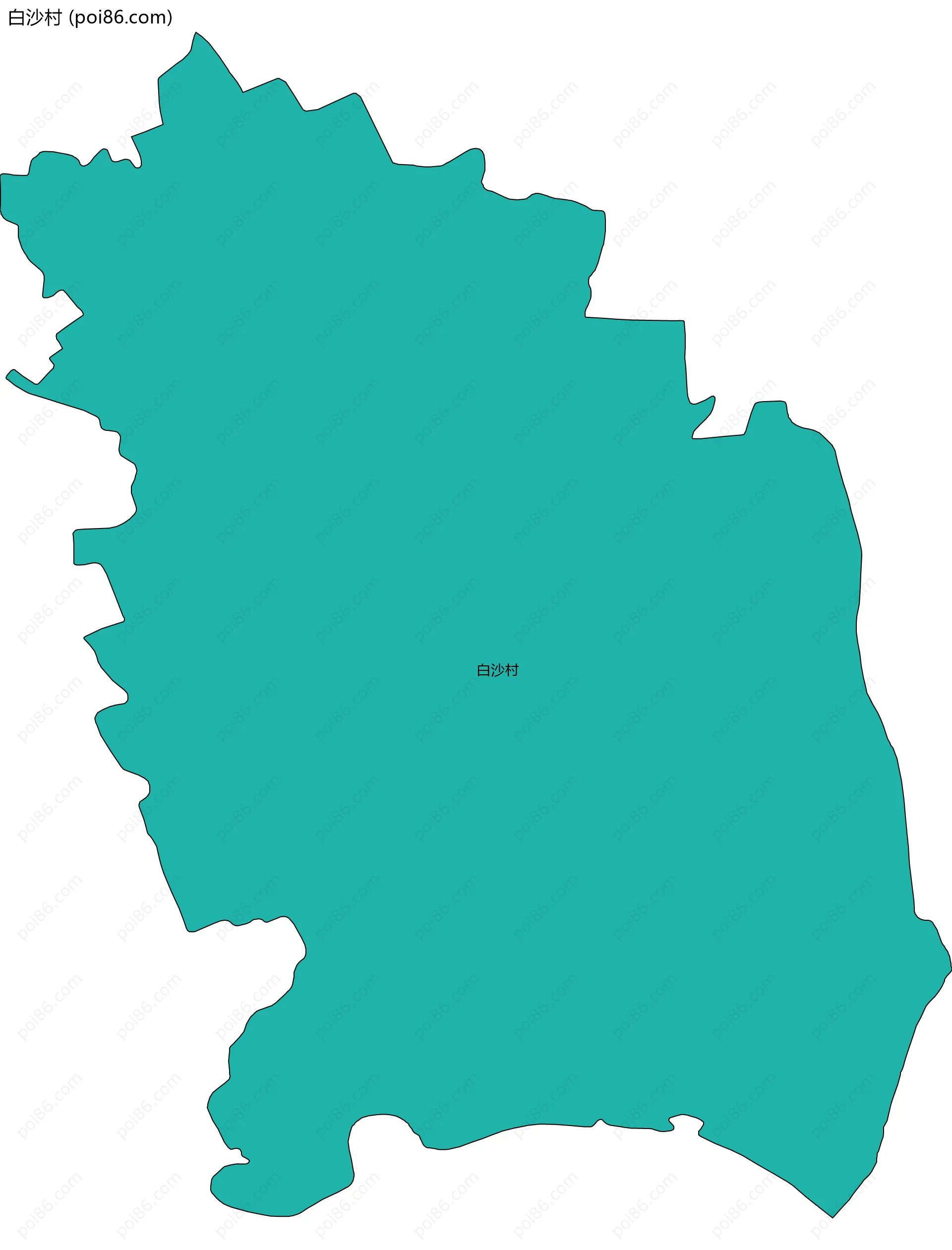 白沙村边界地图