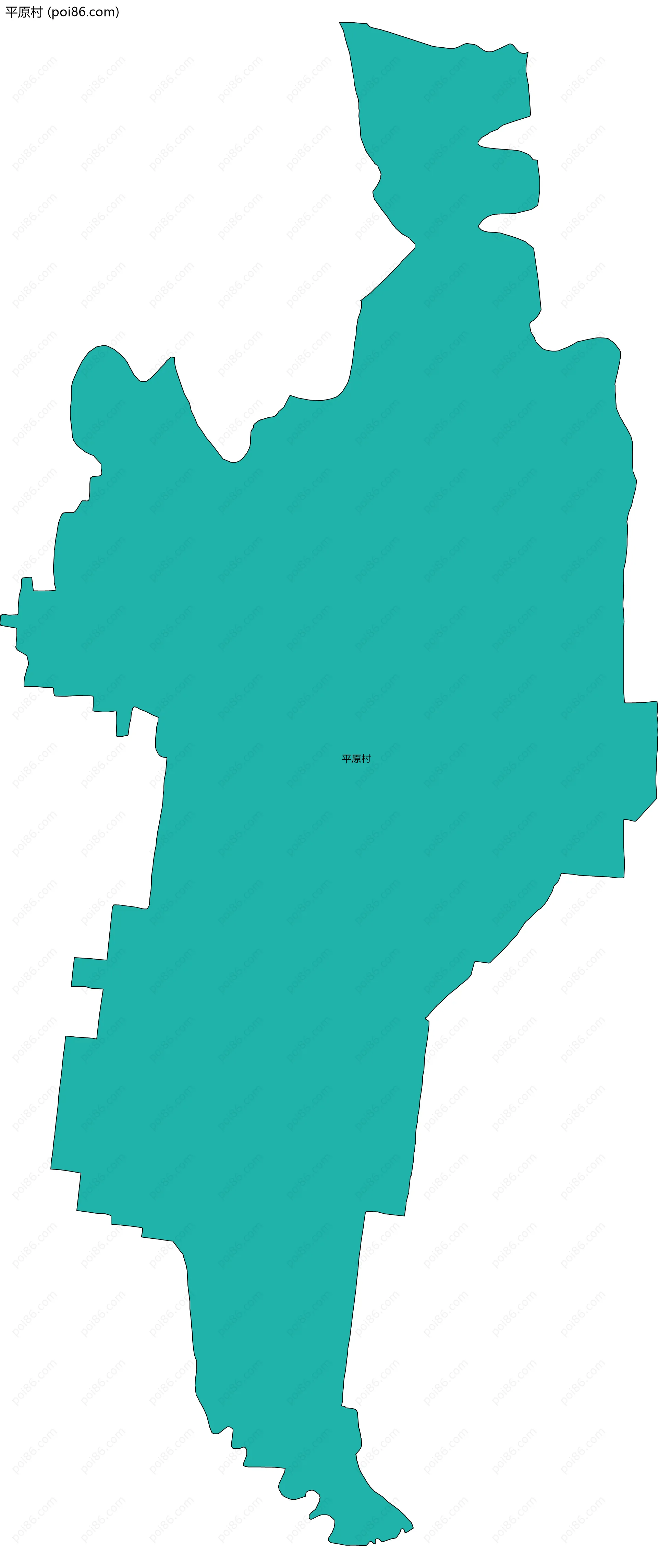 平原村边界地图