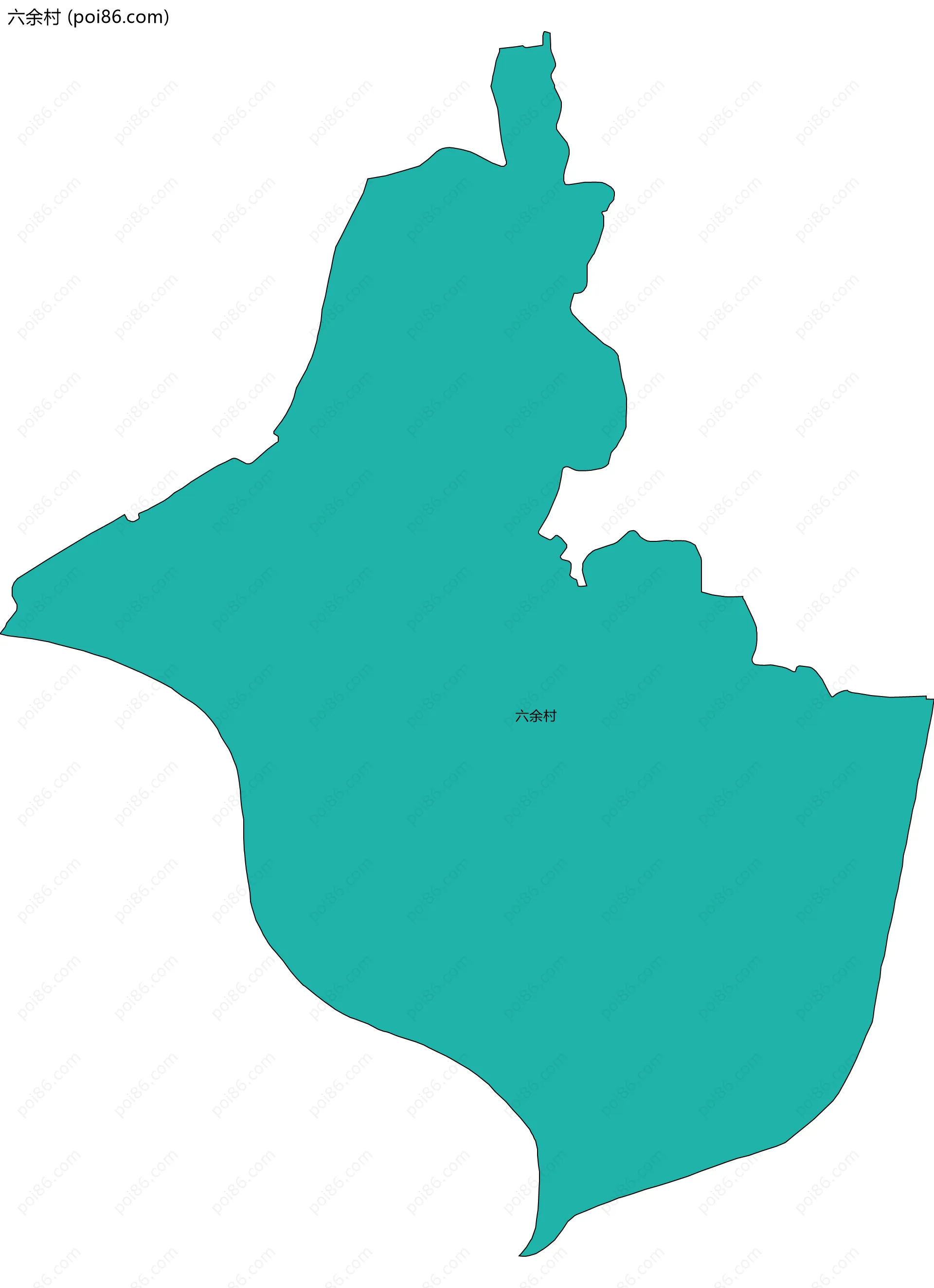 六余村边界地图