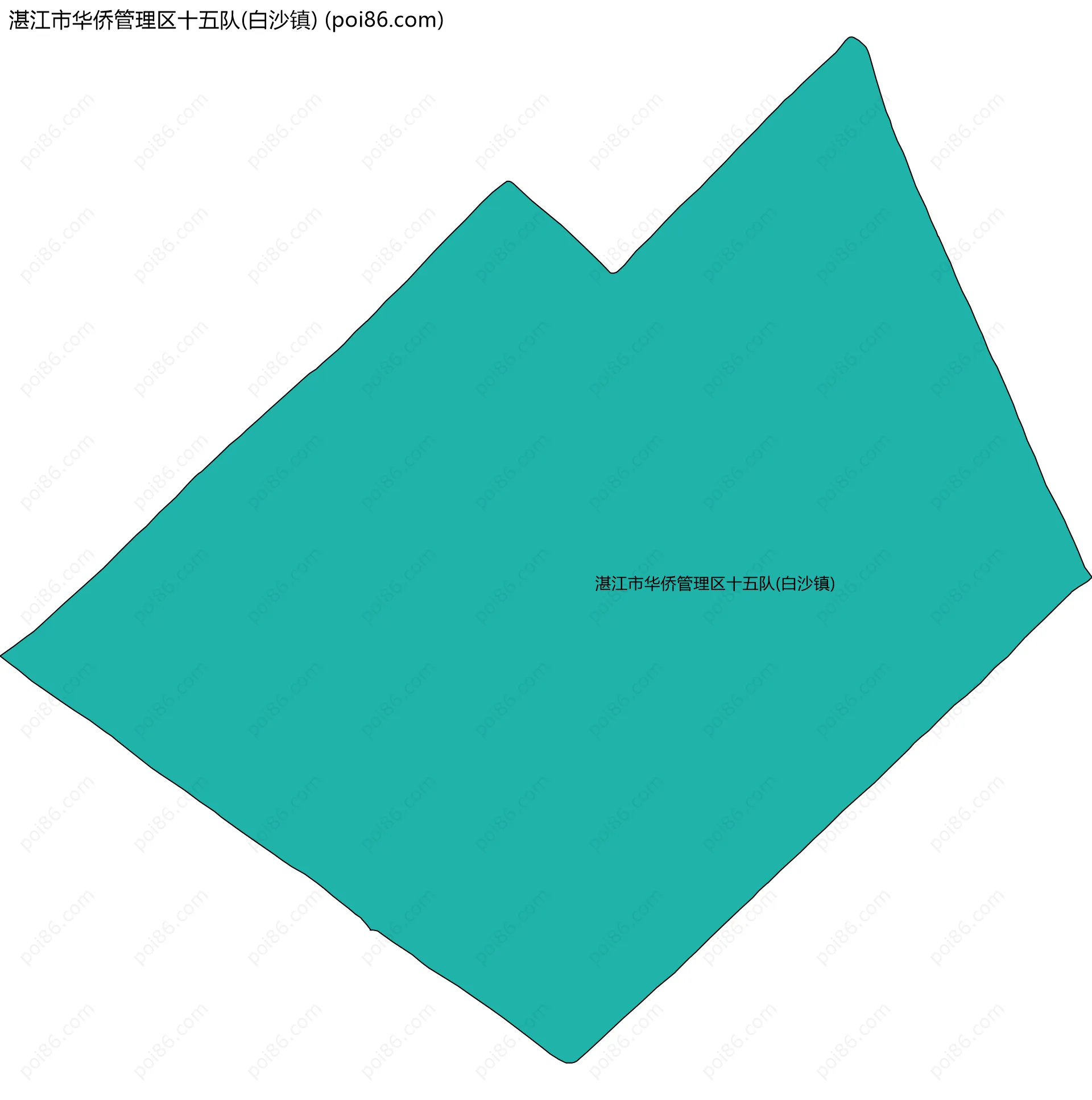 湛江市华侨管理区十五队(白沙镇)边界地图