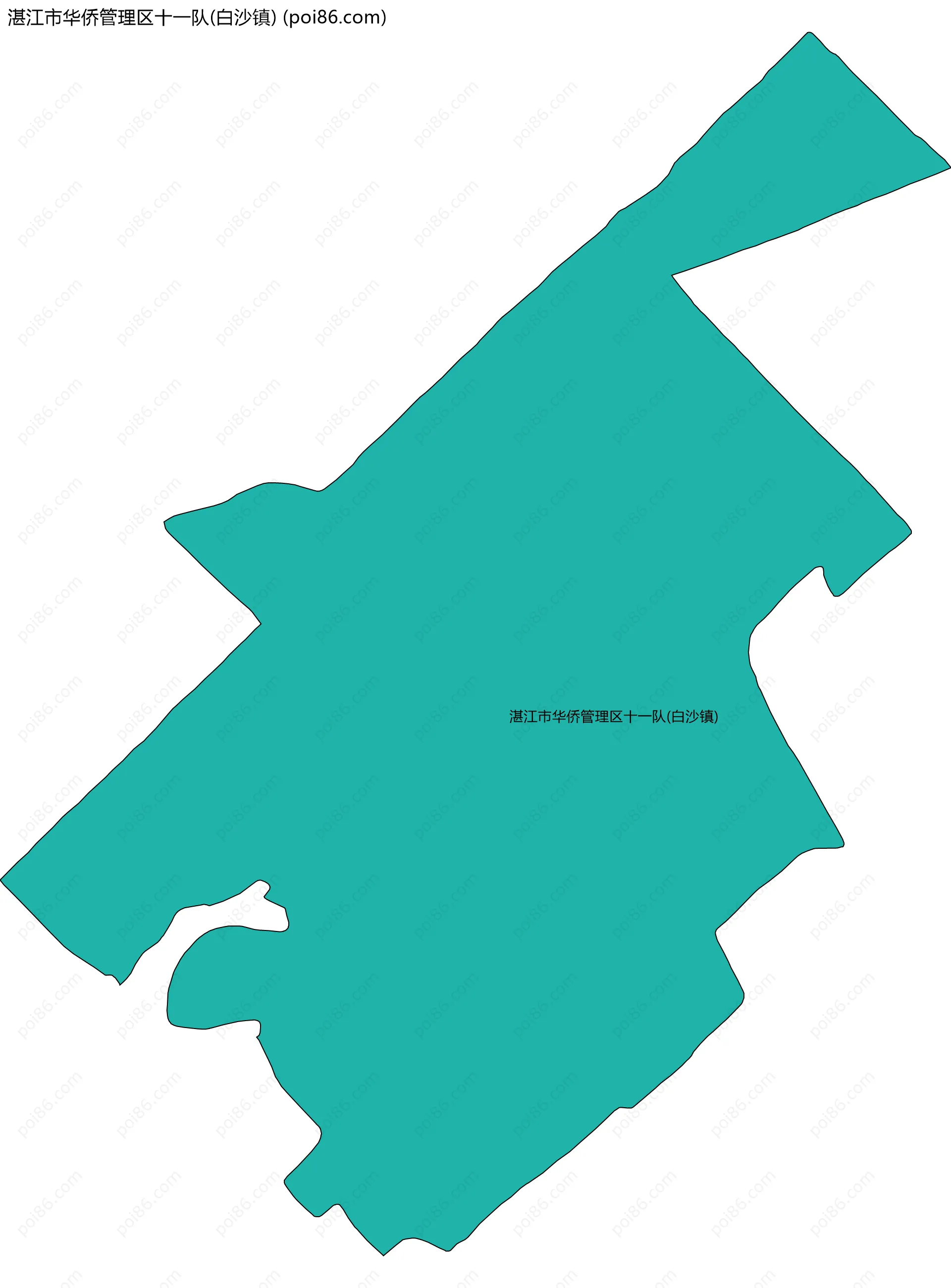湛江市华侨管理区十一队(白沙镇)边界地图