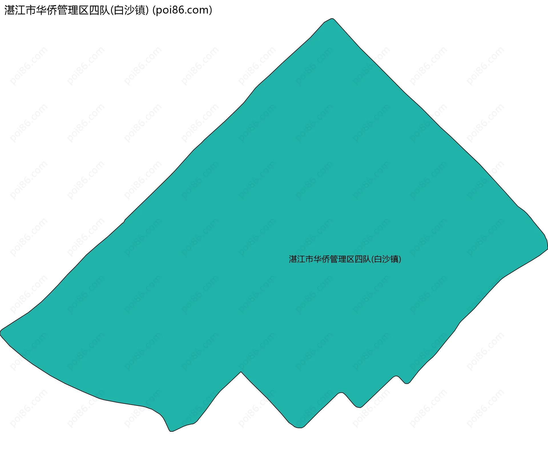 湛江市华侨管理区四队(白沙镇)边界地图
